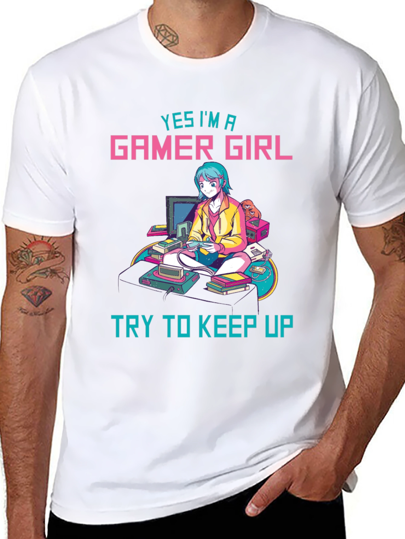 Black Gamer Girl Graphic Tee - Yes I'm A Gamer Girl - Keep Up view 8