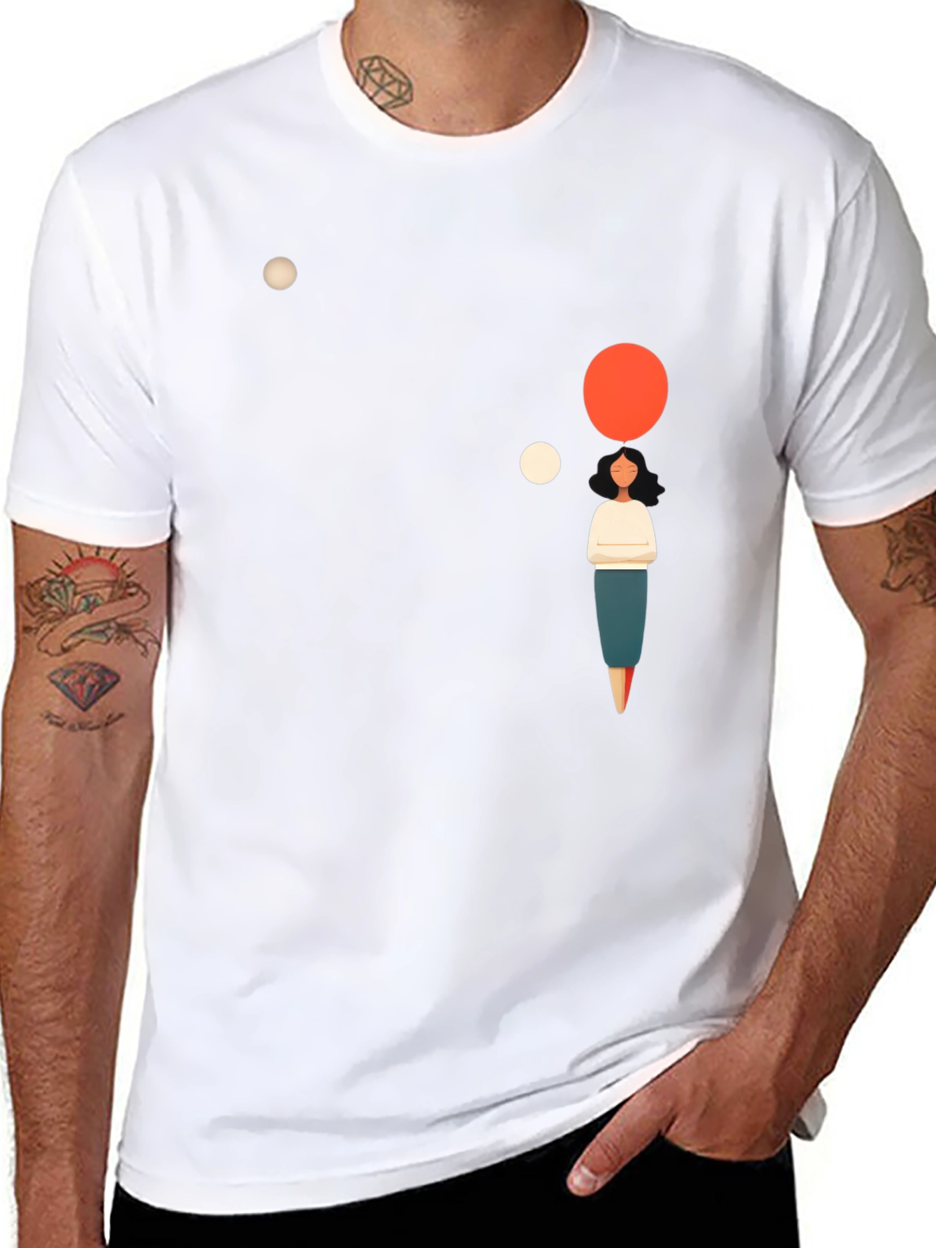 Black Modern Graphic Tee - Minimalist Thought Bubble Design view 8