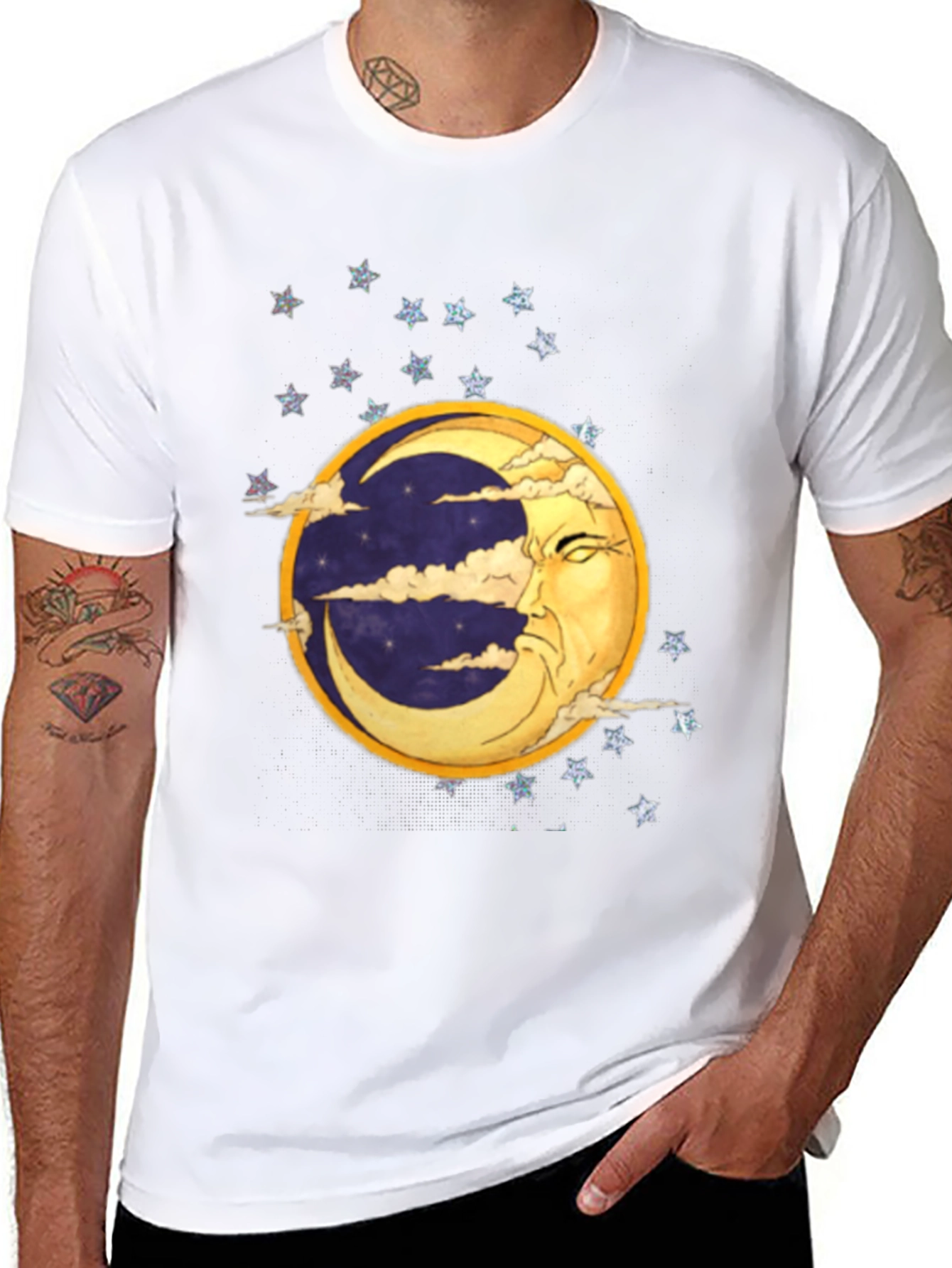 Black Mystic Moon T-Shirt - Celestial Graphic Tee view 8