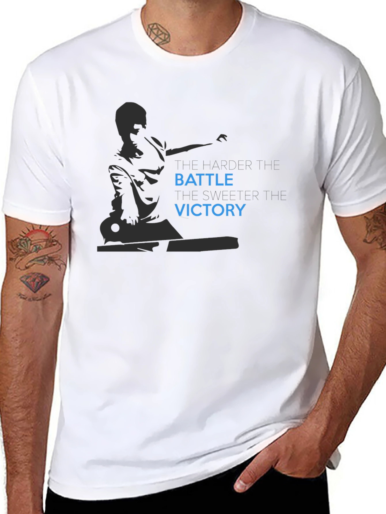 Black Battle Victory Graphic Print Black T-Shirt view 8
