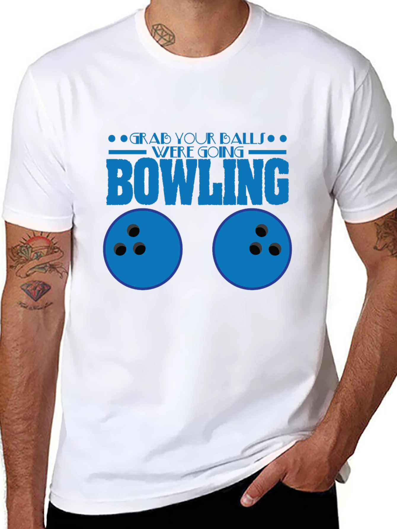 Black Grab Your Balls Bowling T-Shirt Funny Graphic Tee view 8