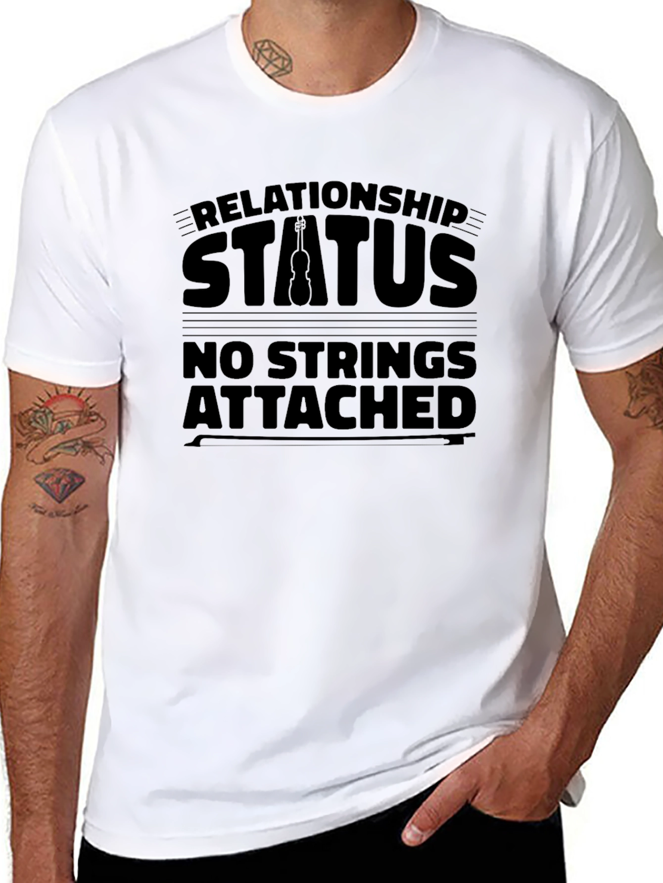 Black Relationship Status T-Shirt - No Strings Attached view 8
