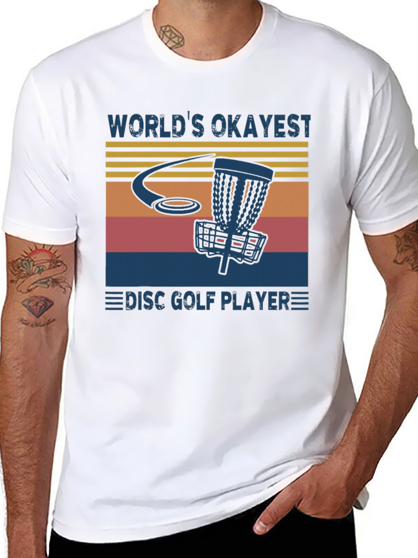 Black World's Okayest Disc Golf Player T-Shirt view 8