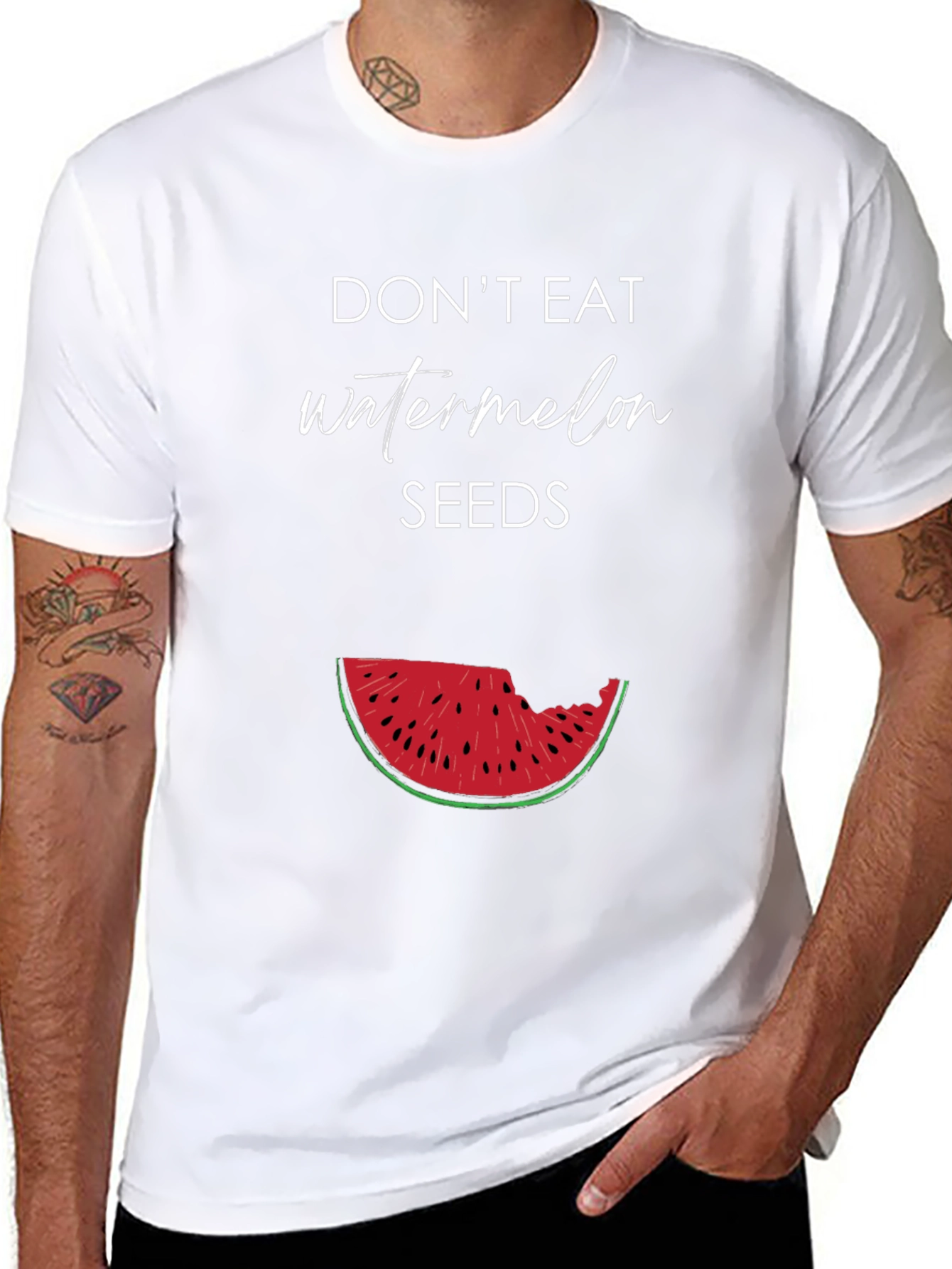 Black Don't Eat Watermelon Seeds Graphic Tee view 8