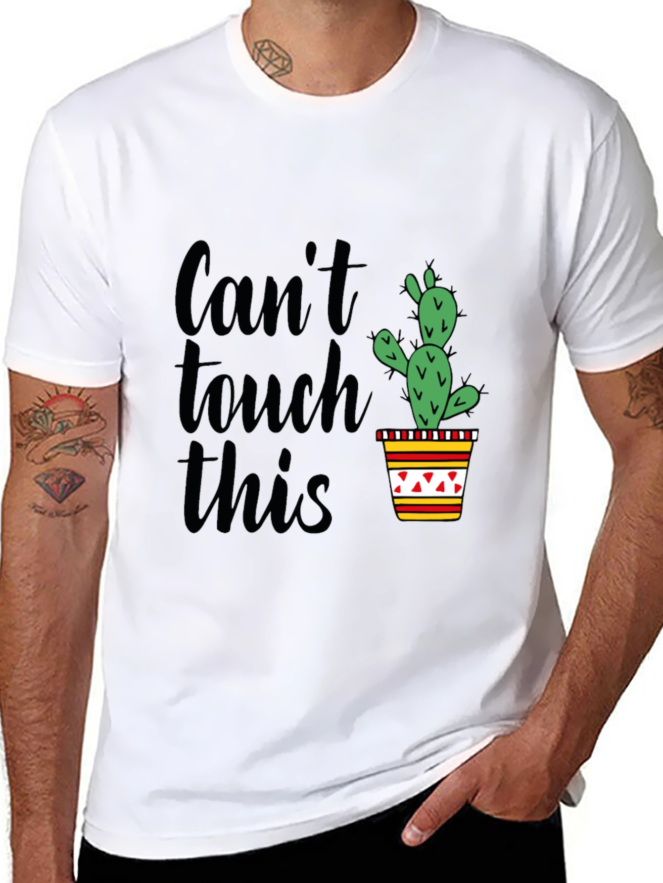Black Can't Touch This Cactus Graphic Tee view 8