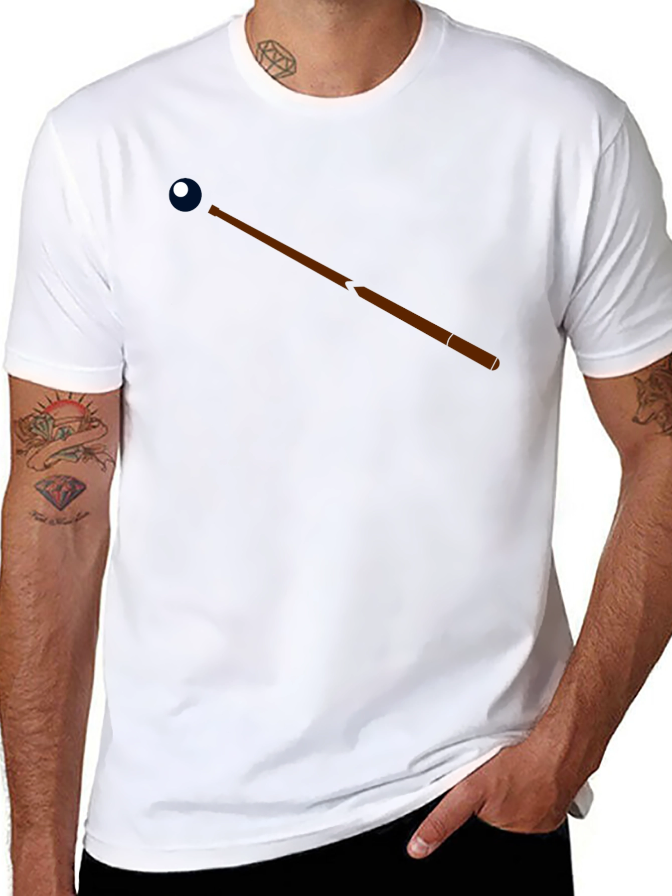 Pool Cue Graphic Tee - Black - 8