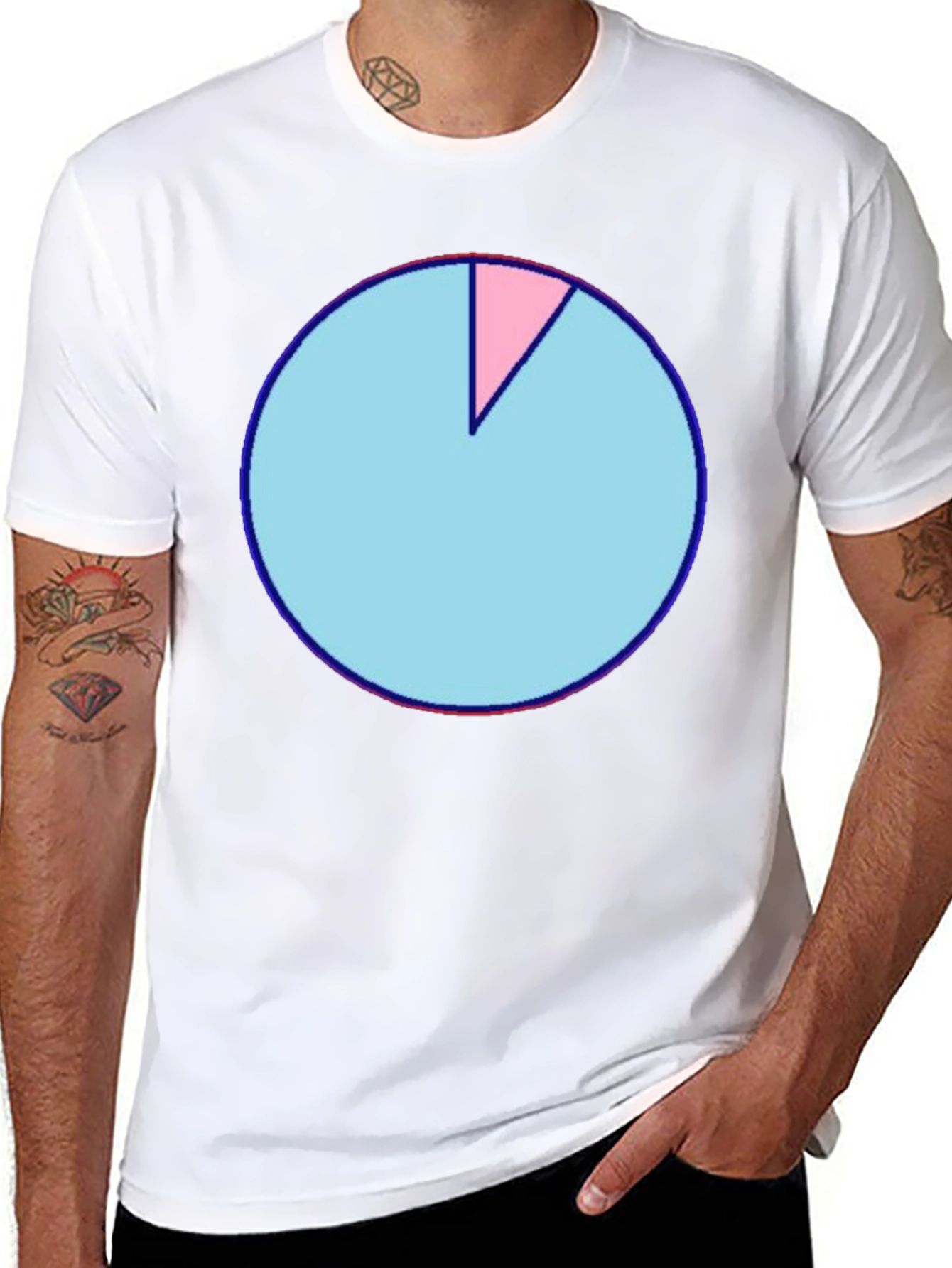 Black Pie Chart Graphic T-Shirt - Soft Cotton Blend, Casual Wear view 8