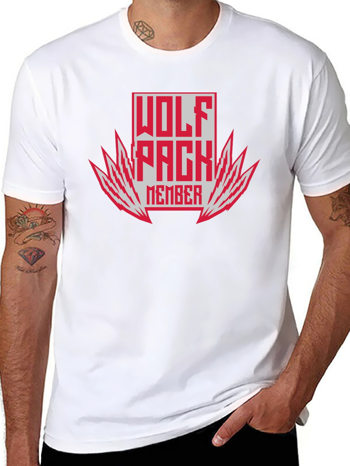Black Wolf Pack Member Graphic Tee - Bold Style! view 8