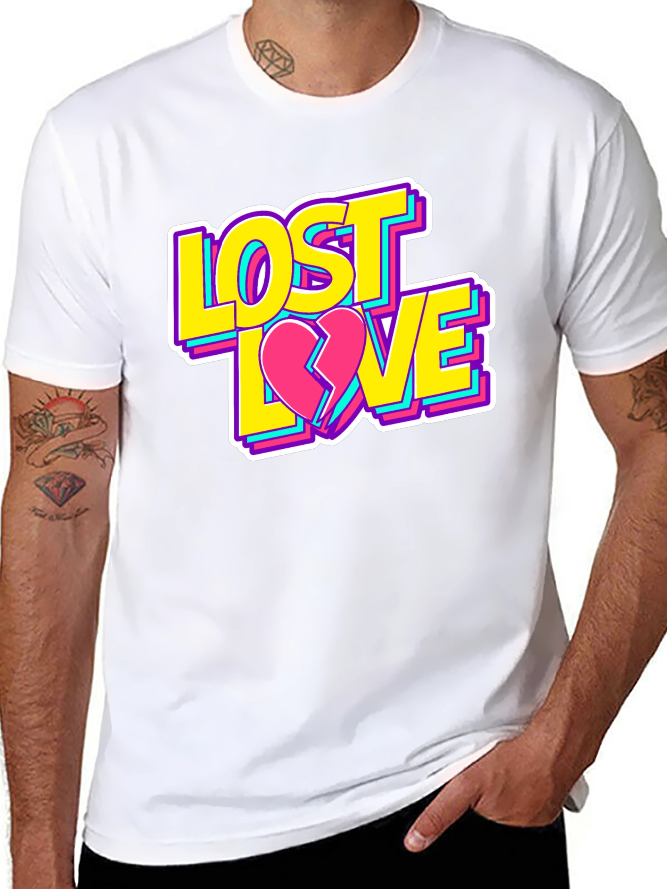 Black Lost Love Graphic T-Shirt - Casual Style view 8