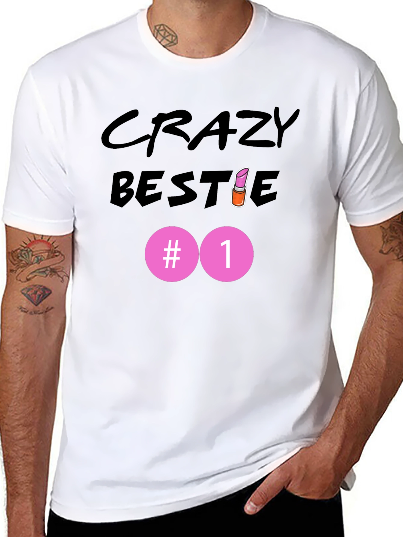 Crazy Bestie #1 Black T-Shirt - 8