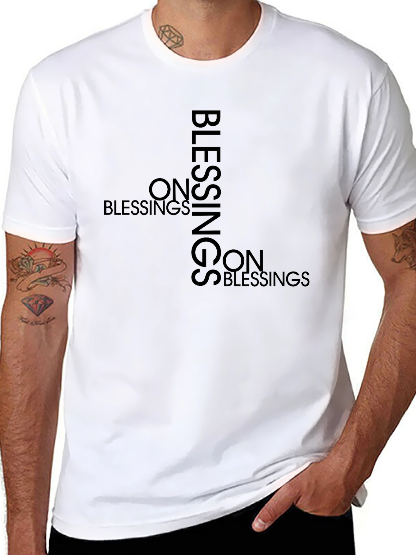 Black Blessings On Blessings Graphic Tee - Black view 8