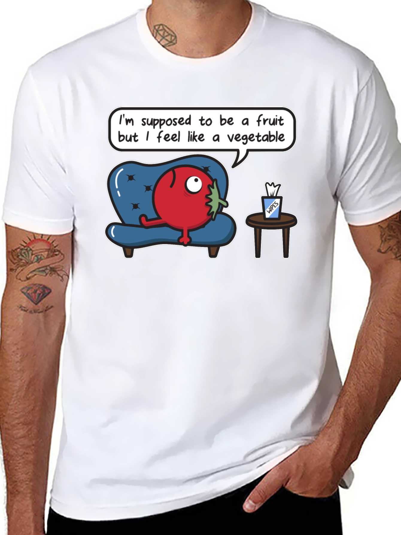 Black Funny Tomato T-Shirt - Fruit or Vegetable? view 8
