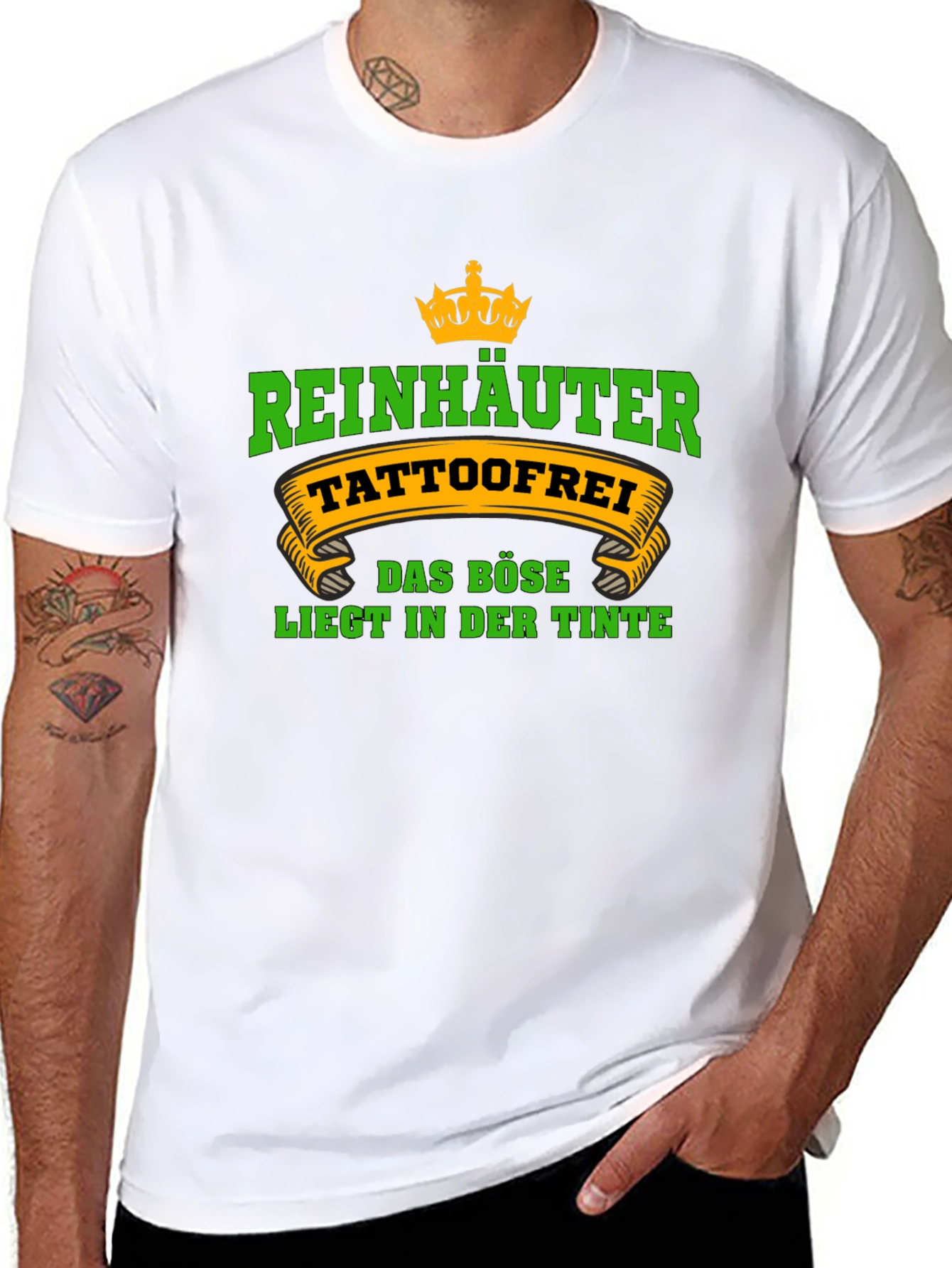 Black ReinHauter TattooFree Graphic T-Shirt view 8