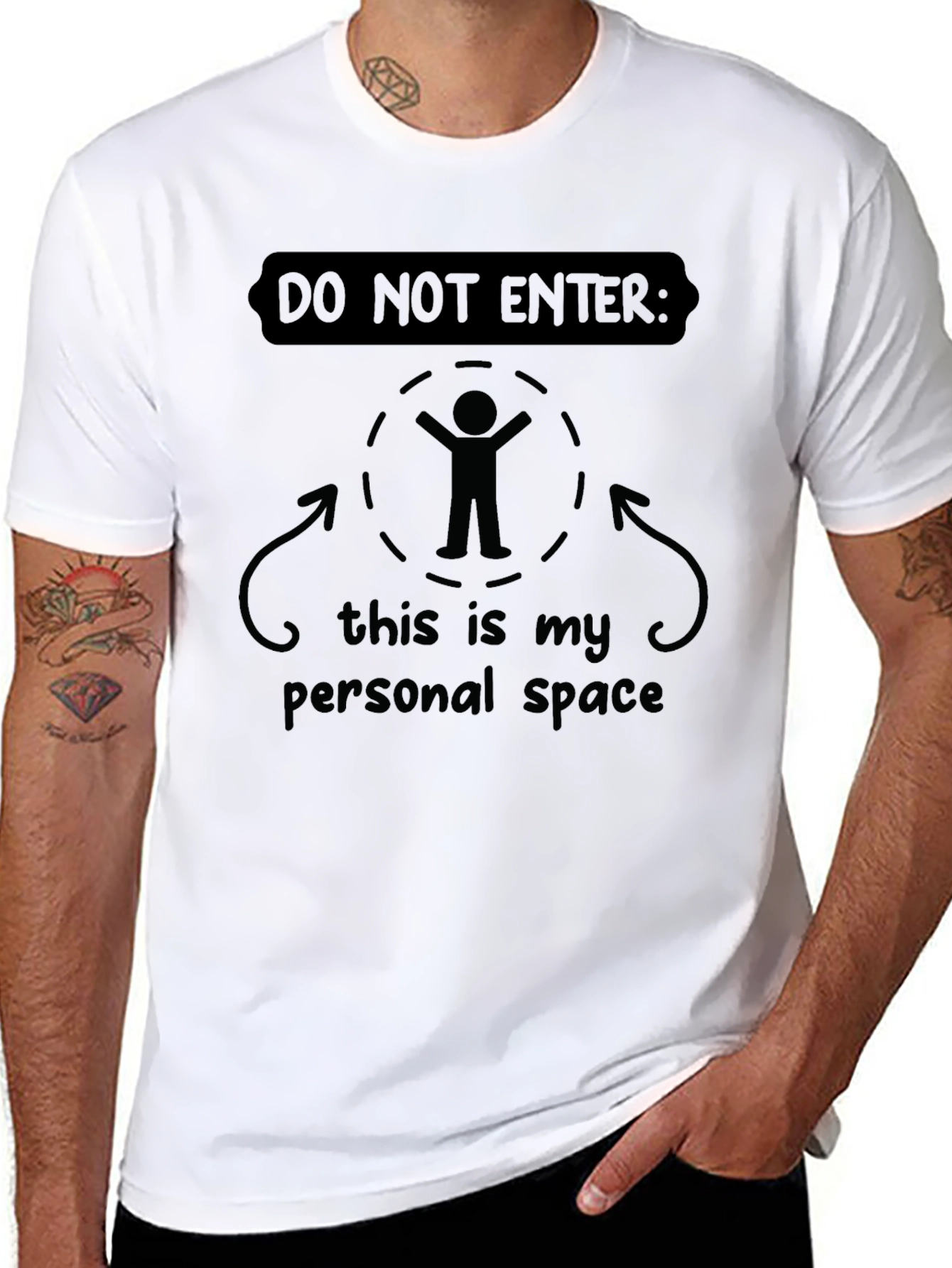 Black Personal Space T-Shirt - Funny Introvert Tee view 8