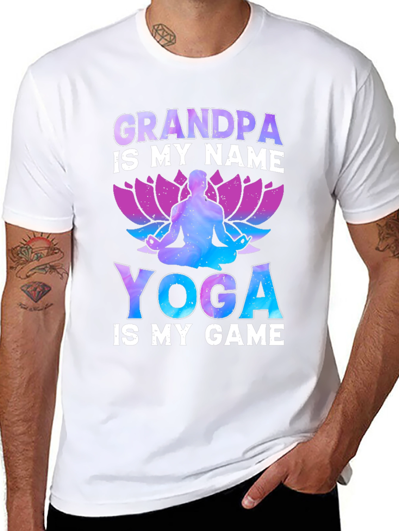 Black Grandpa Yoga T-Shirt view 8