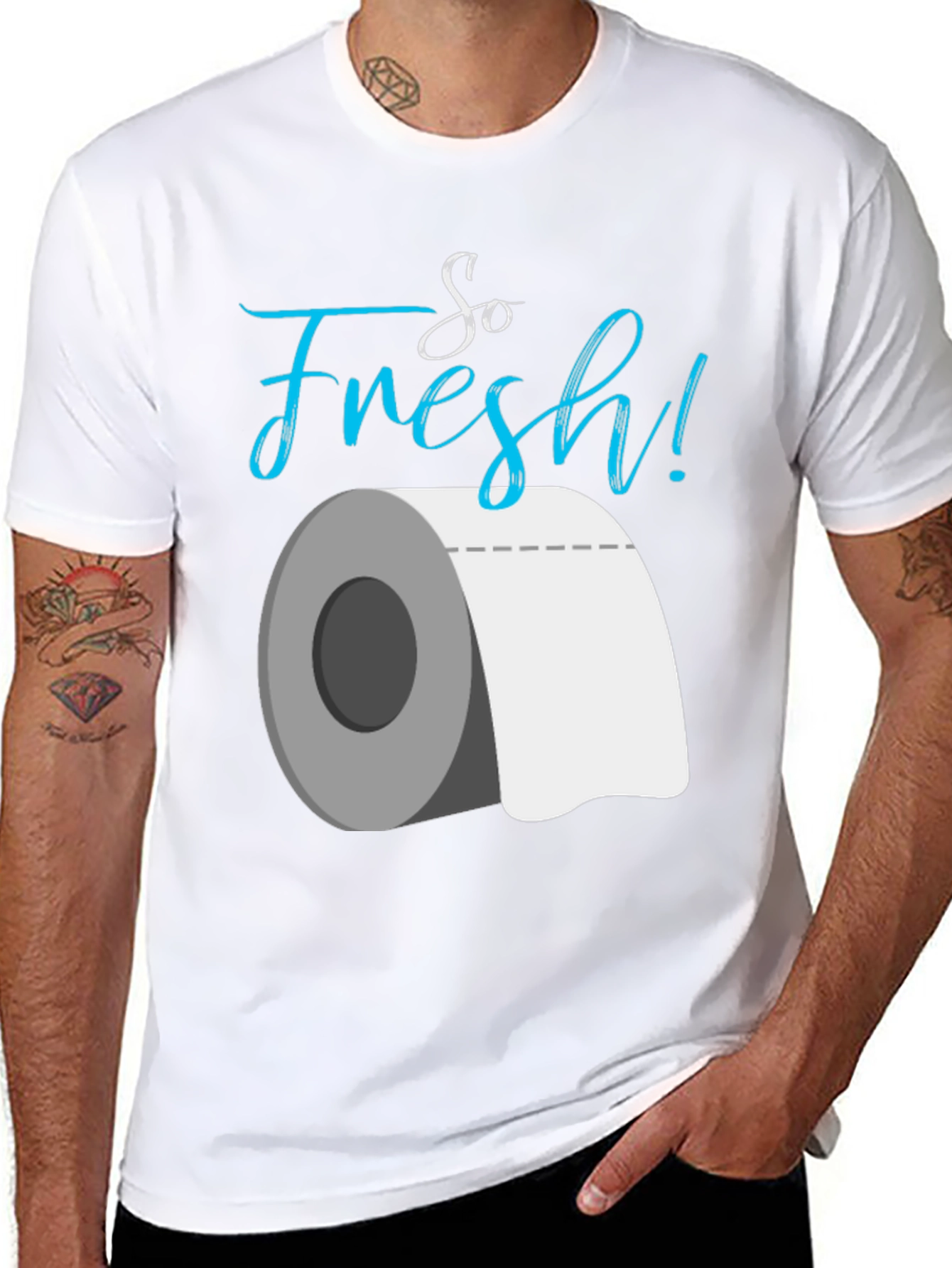 Black So Fresh Toilet Paper Graphic T-Shirt view 8