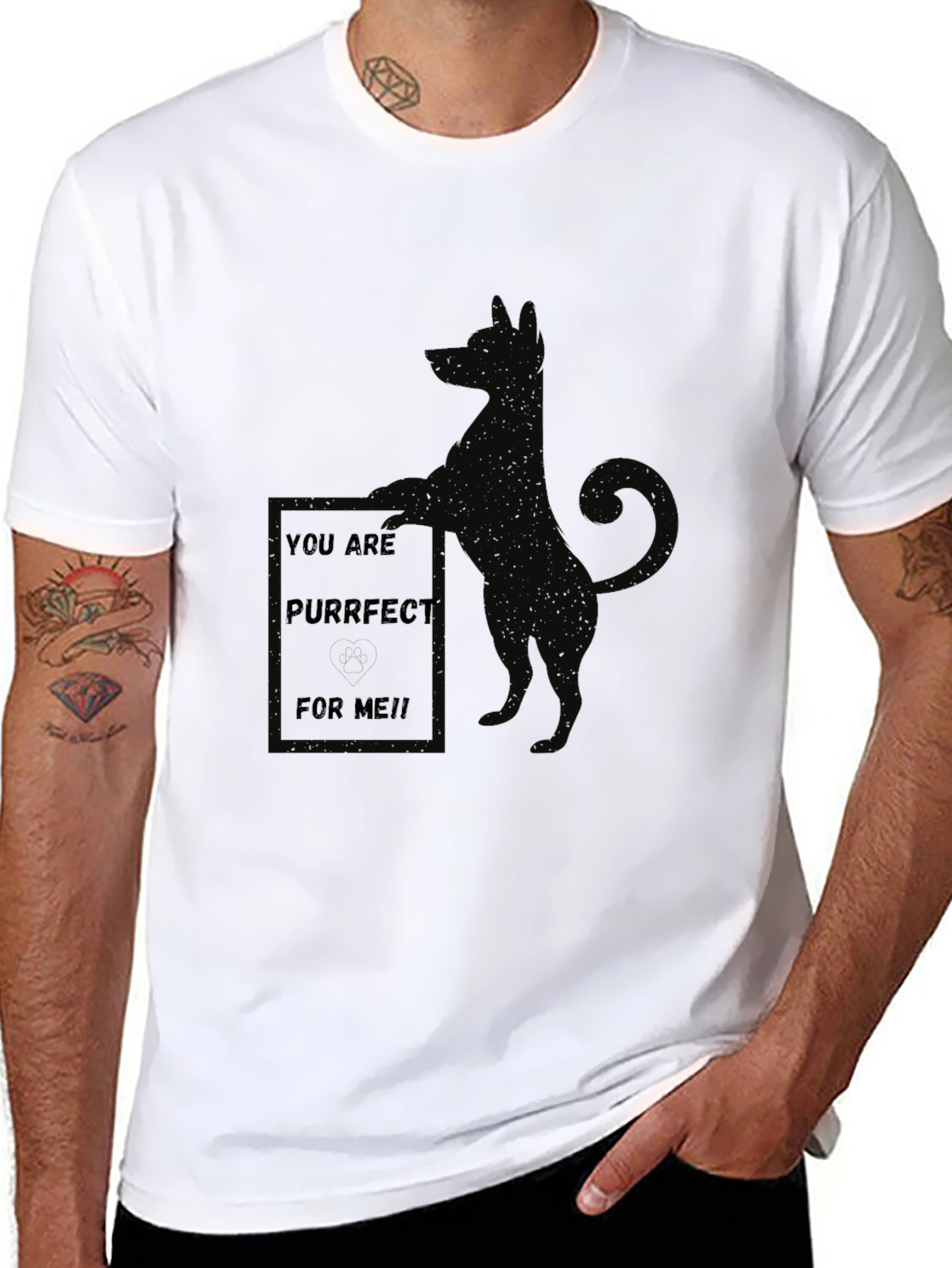 Black Purrfect Cat Lover T-Shirt view 8