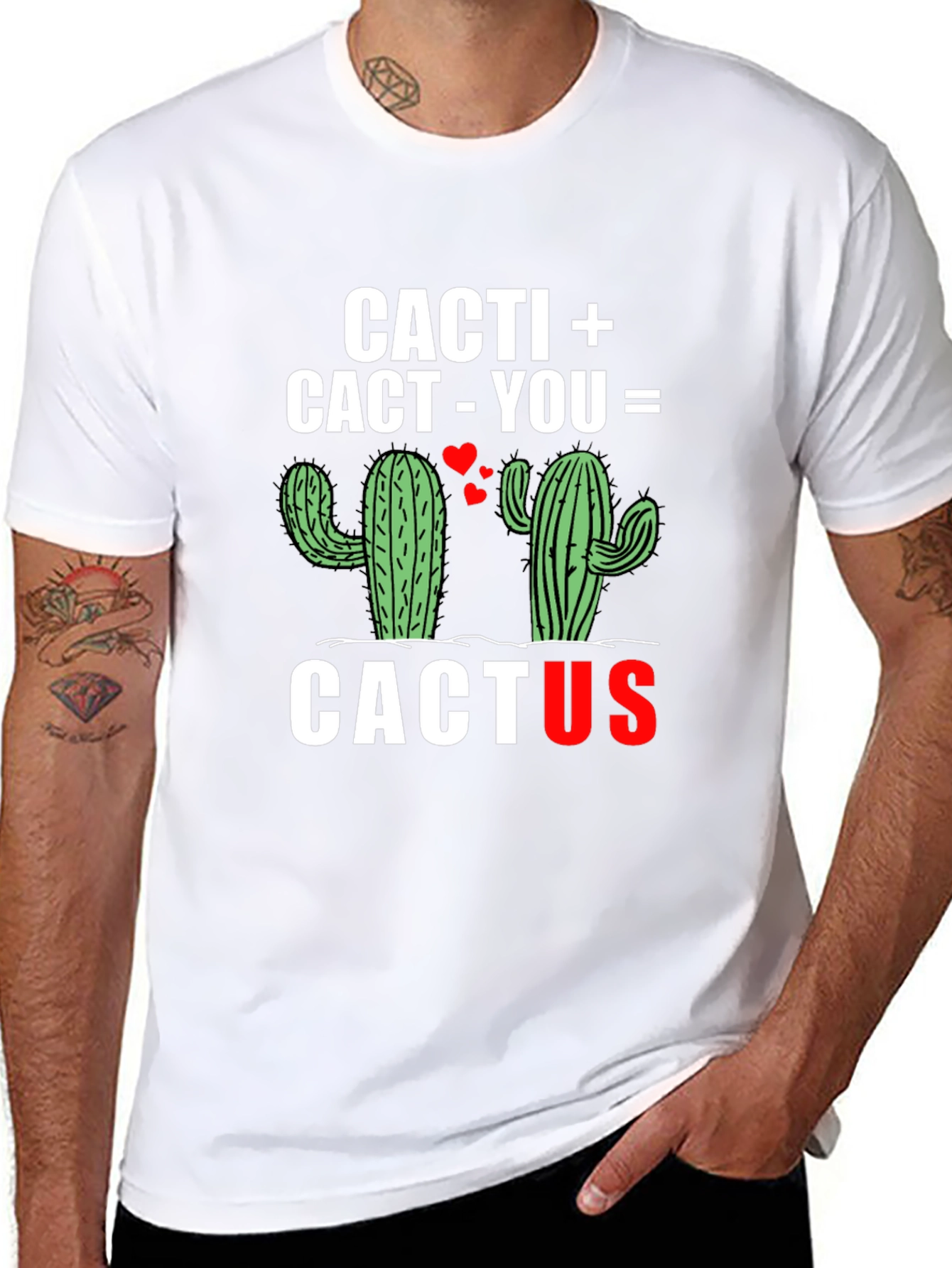 Black Cacti Cactus T-Shirt - Love Equation Graphic Tee view 8