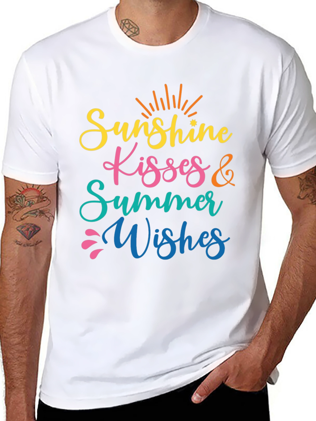 Black Sunshine Kisses Summer Wishes Black Tee view 8