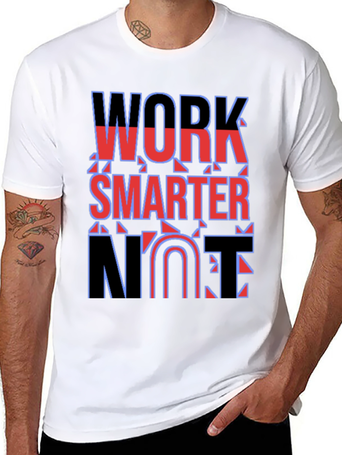 Black Work Smarter Not Fun T-Shirt view 8