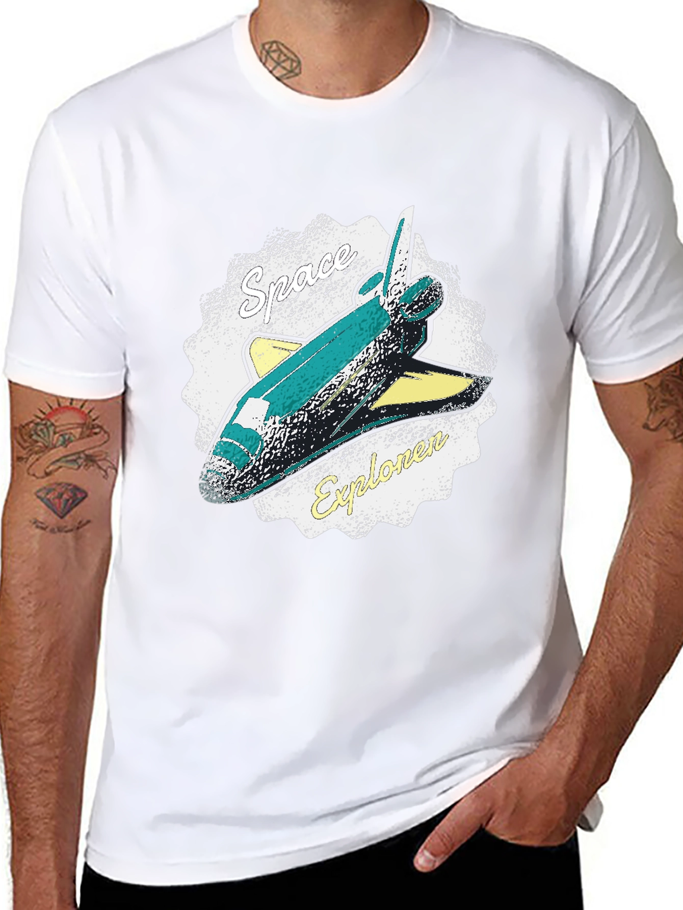 Black Space Explorer Graphic T-Shirt view 8