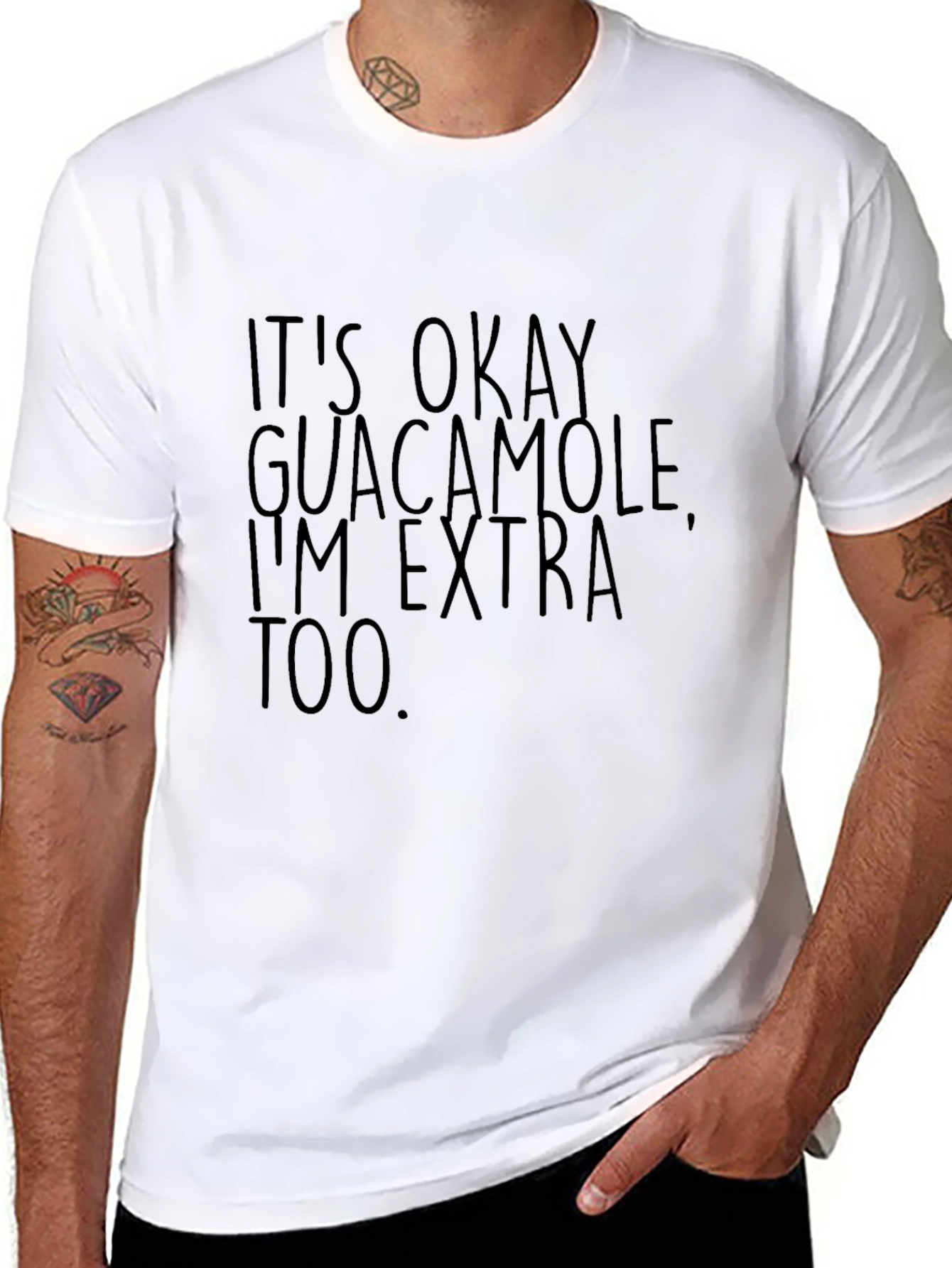 Black Guacamole Extra Funny T-Shirt view 8
