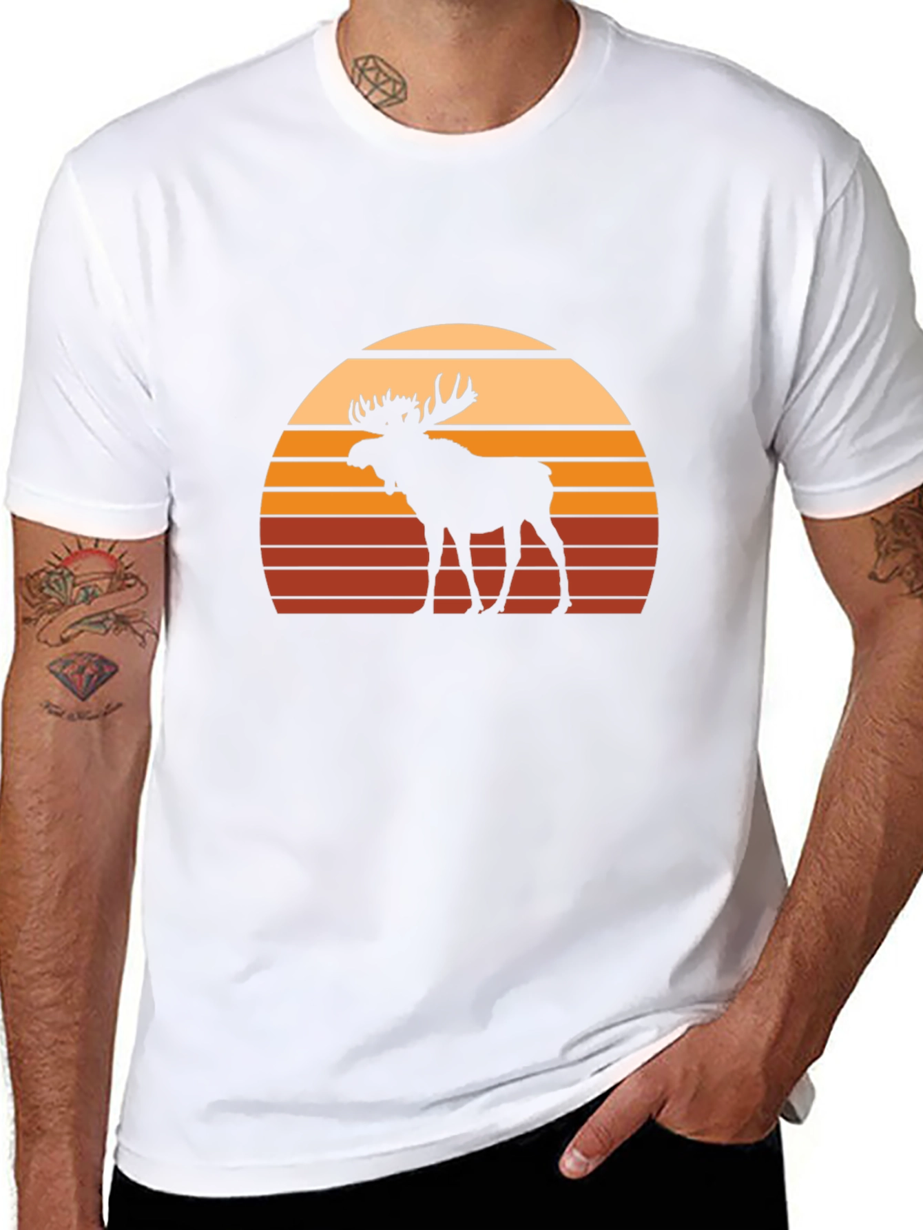 Black Moose Sunset Graphic Tee - Black Casual Shirt view 8