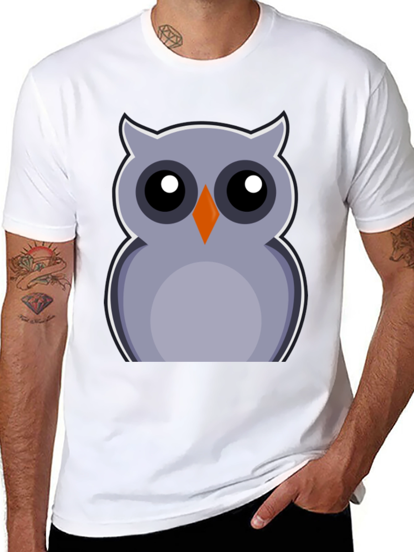 Black Owl Graphic Print Tee - Fun & Stylish view 8
