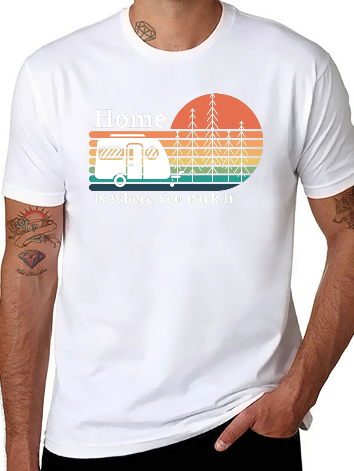 Black Home is Where You Park It - Camper T-Shirt view 8