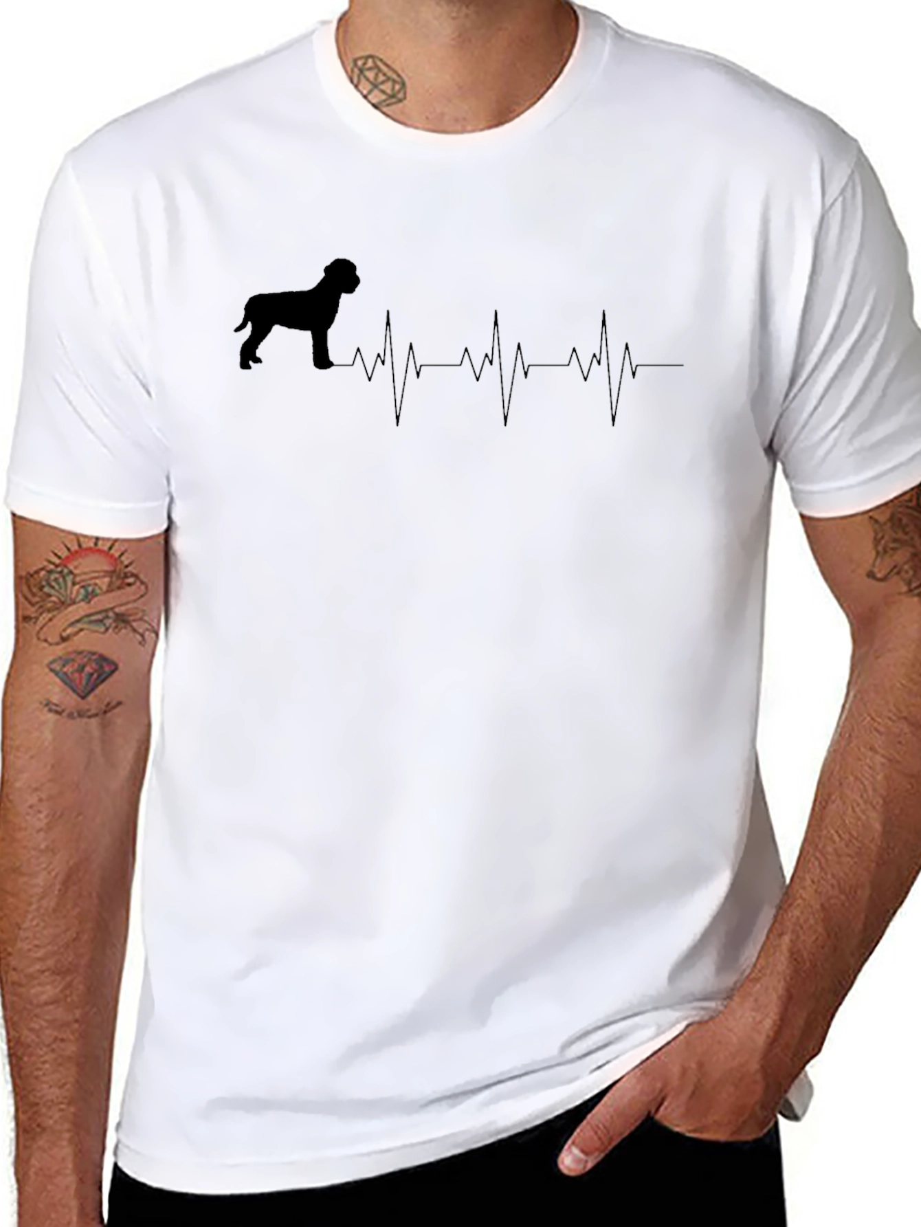 Black Dog Heartbeat T-Shirt - Black view 8