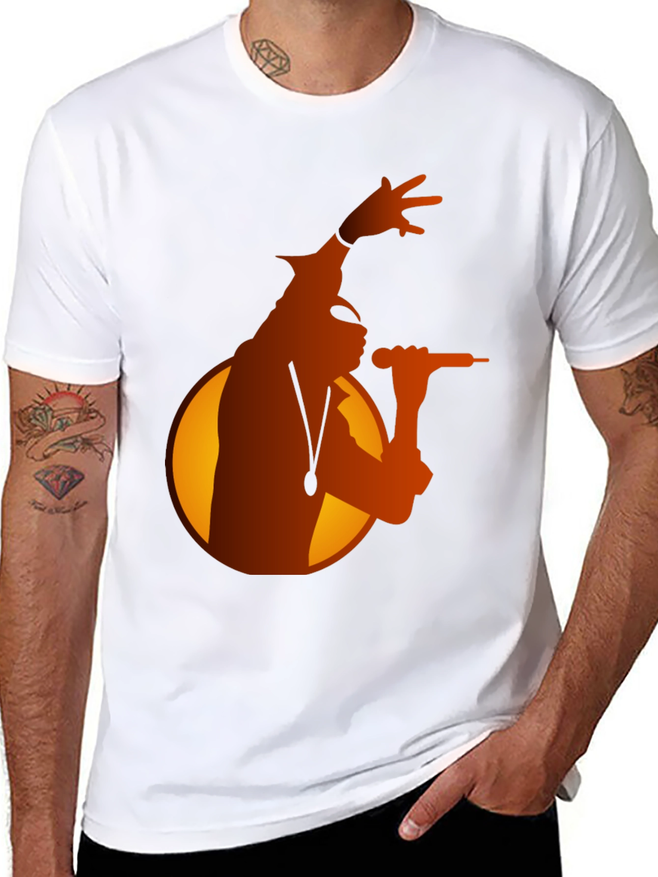 Black Retro Singer Graphic Tee - Stylish Black T-Shirt view 8