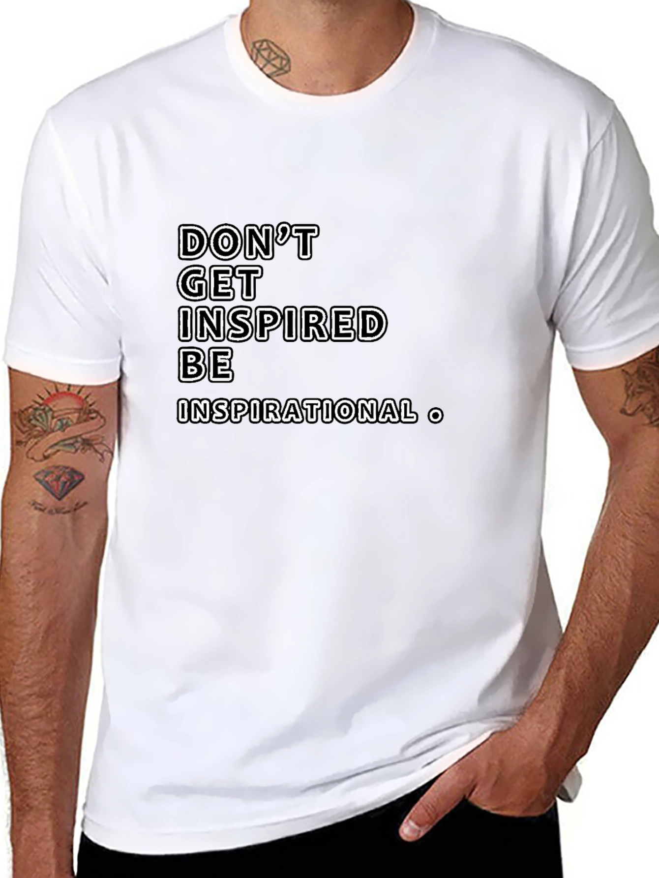 Black Inspiring Black Graphic Tee - Be Inspirational view 8