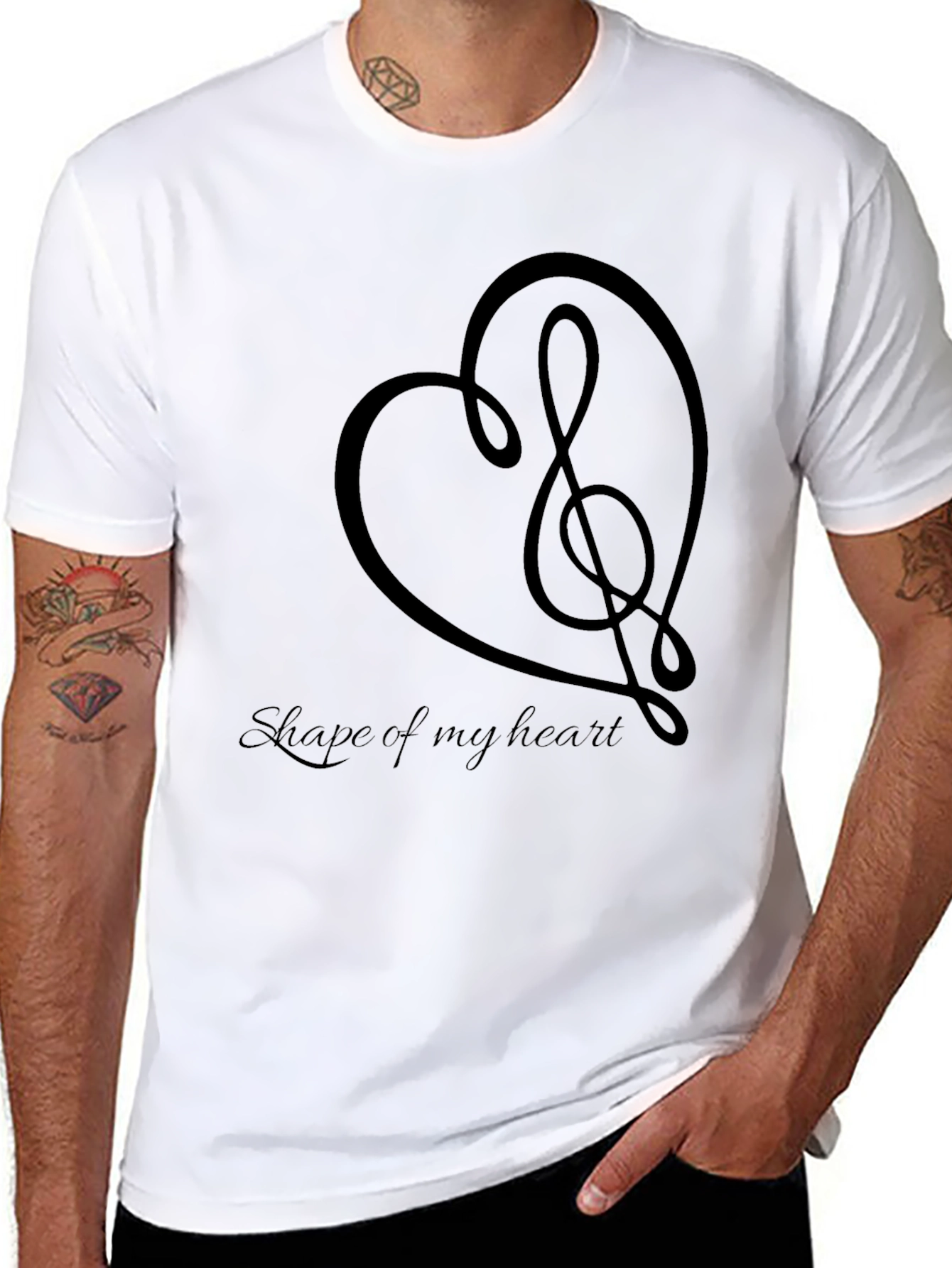 Black Shape of My Heart Music T-Shirt view 8