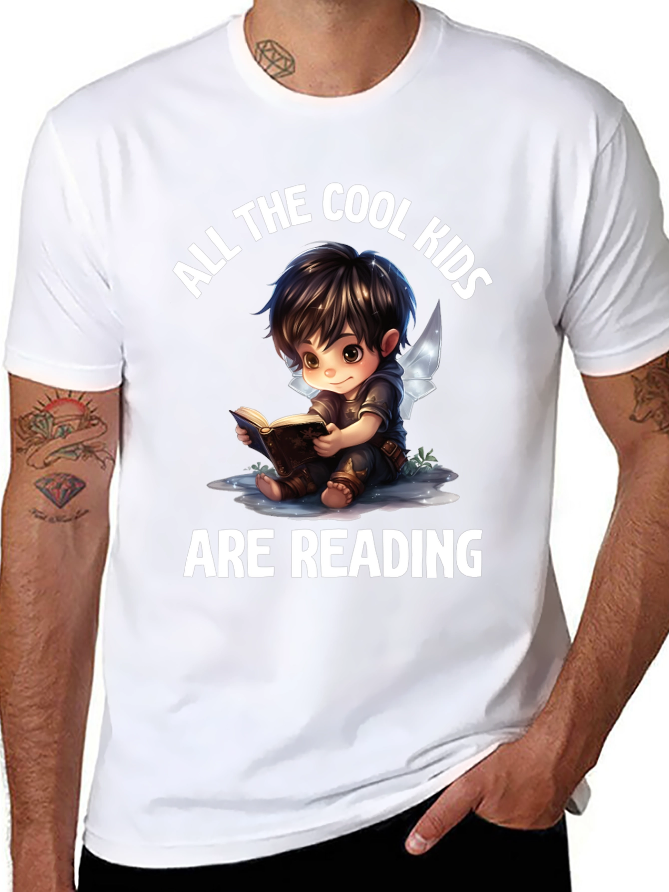 Black Cool Kids Reading Black Graphic Tee view 8