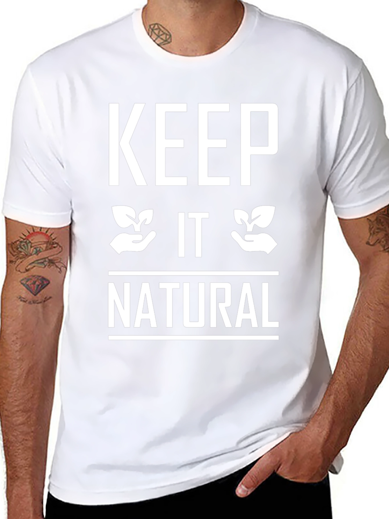 Black Keep It Natural Graphic T-Shirt view 8