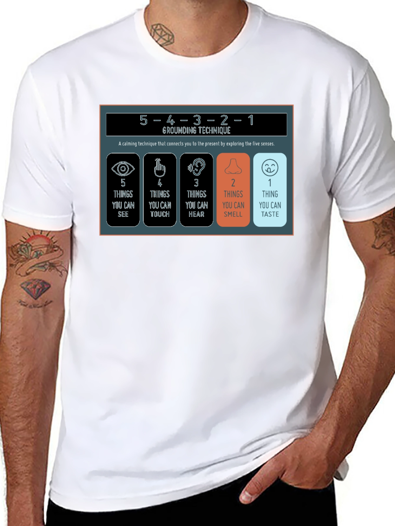Mindfulness Grounding Technique T-Shirt - 8