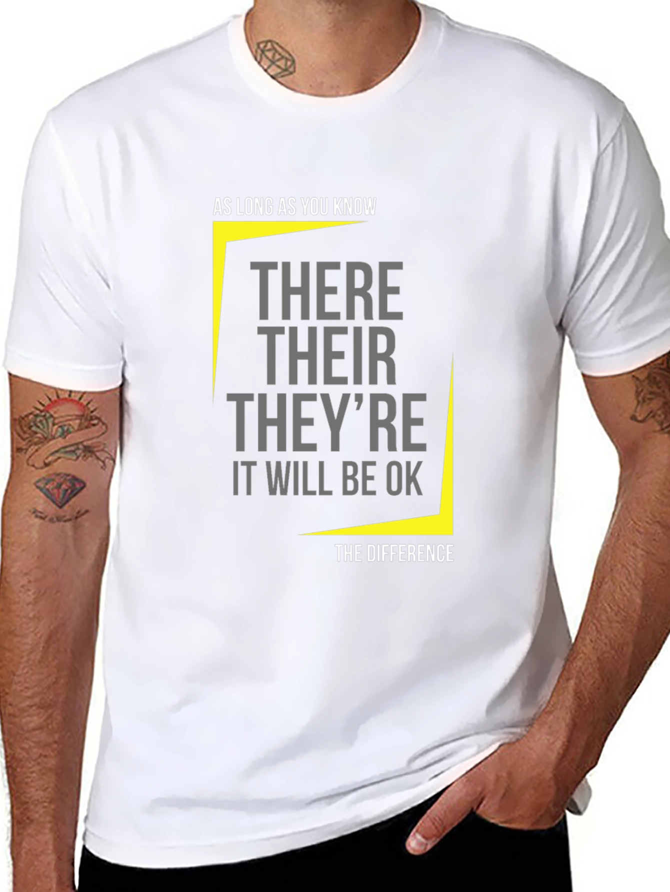 Black There Their They're T-Shirt - Grammar Humor Tee view 8