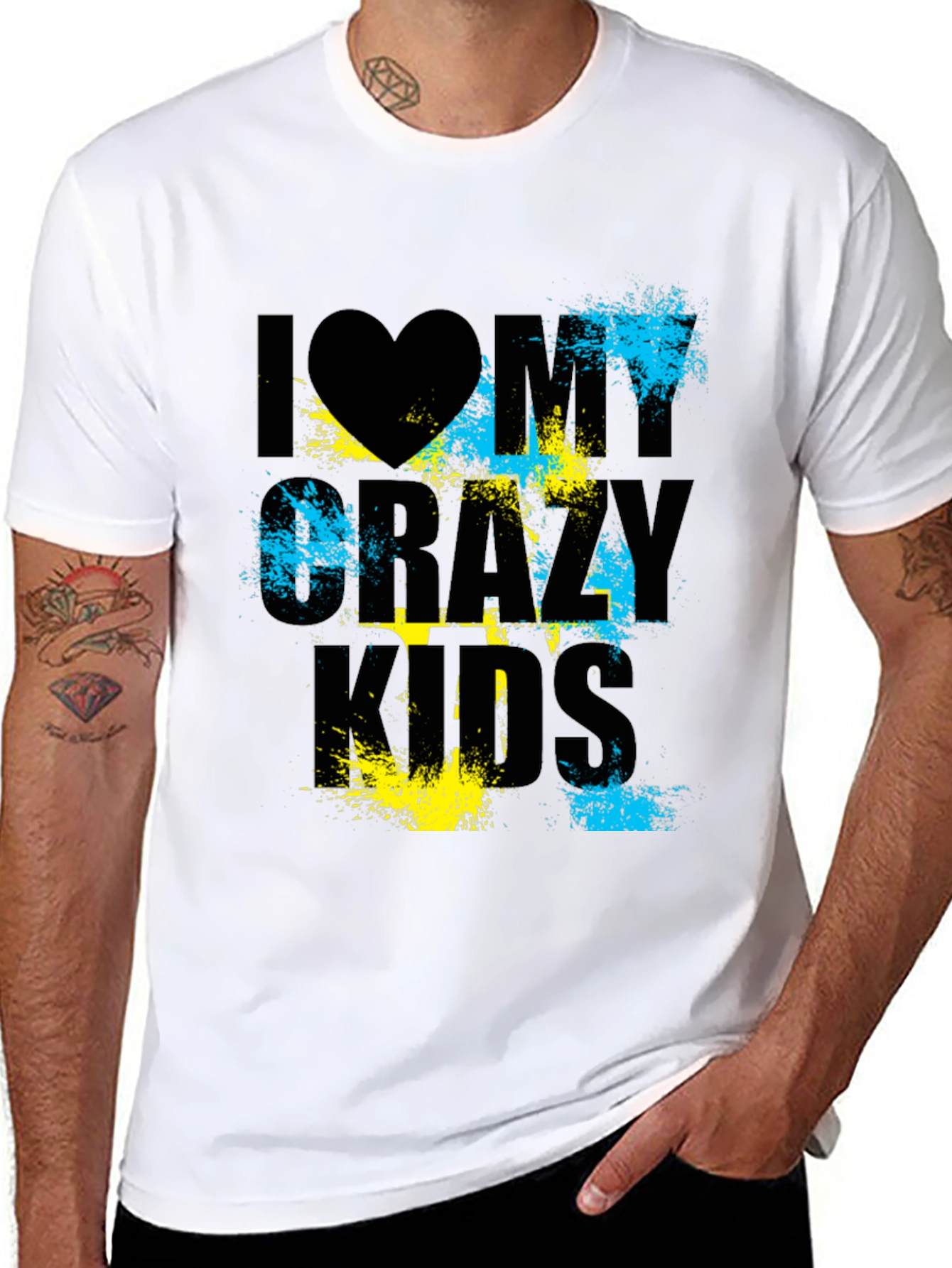 Black I Heart My Crazy Kids Graphic T-Shirt view 8