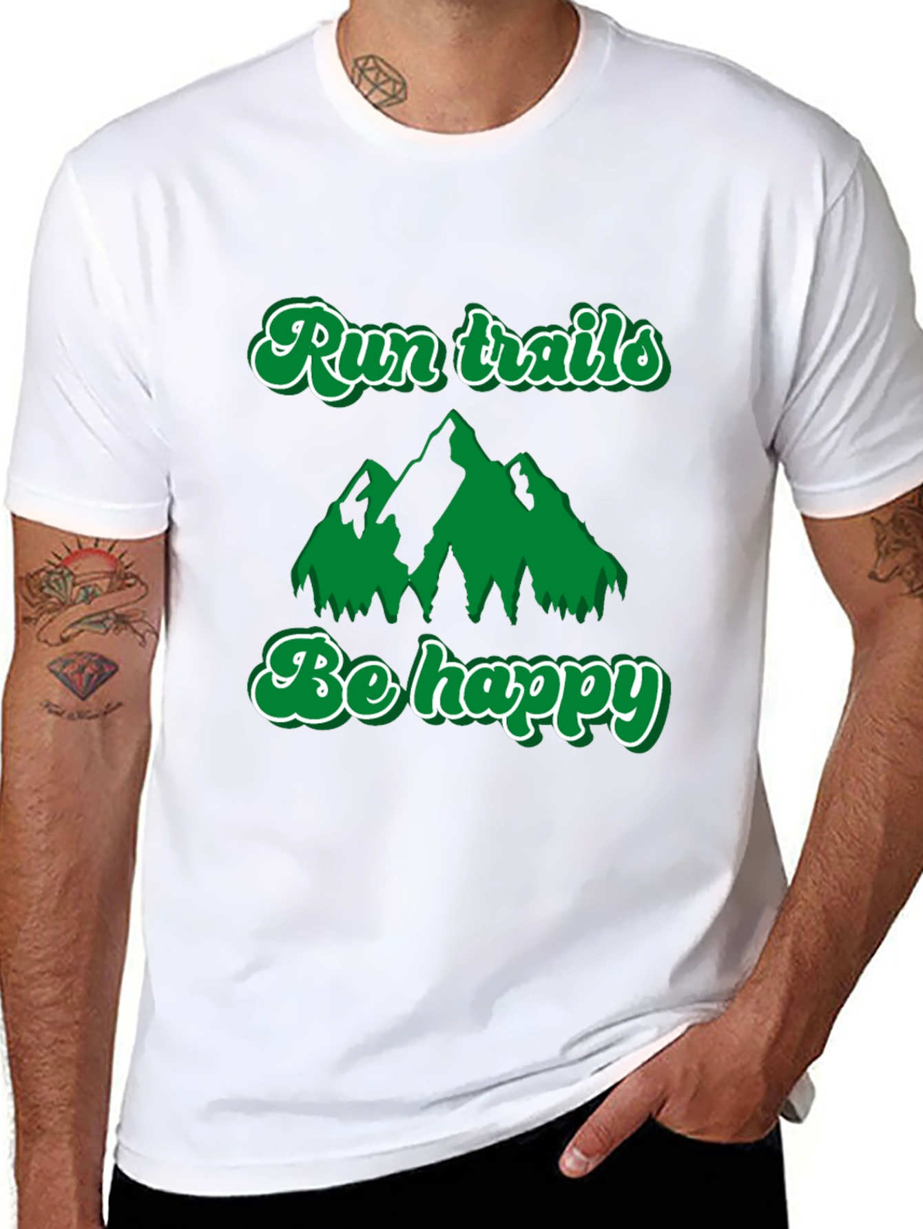 Black Run Trails, Be Happy T-Shirt: Outdoor Adventure Tee view 8