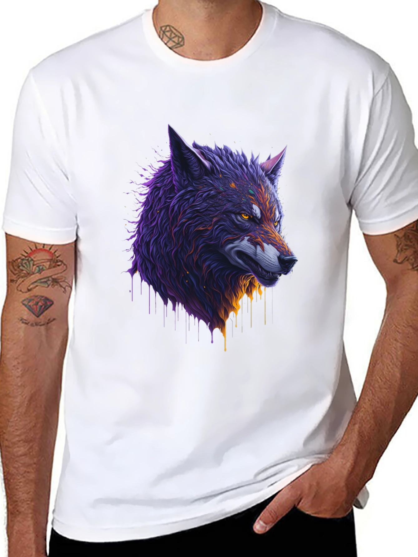 Wolf Graphic Black T-Shirt - 8