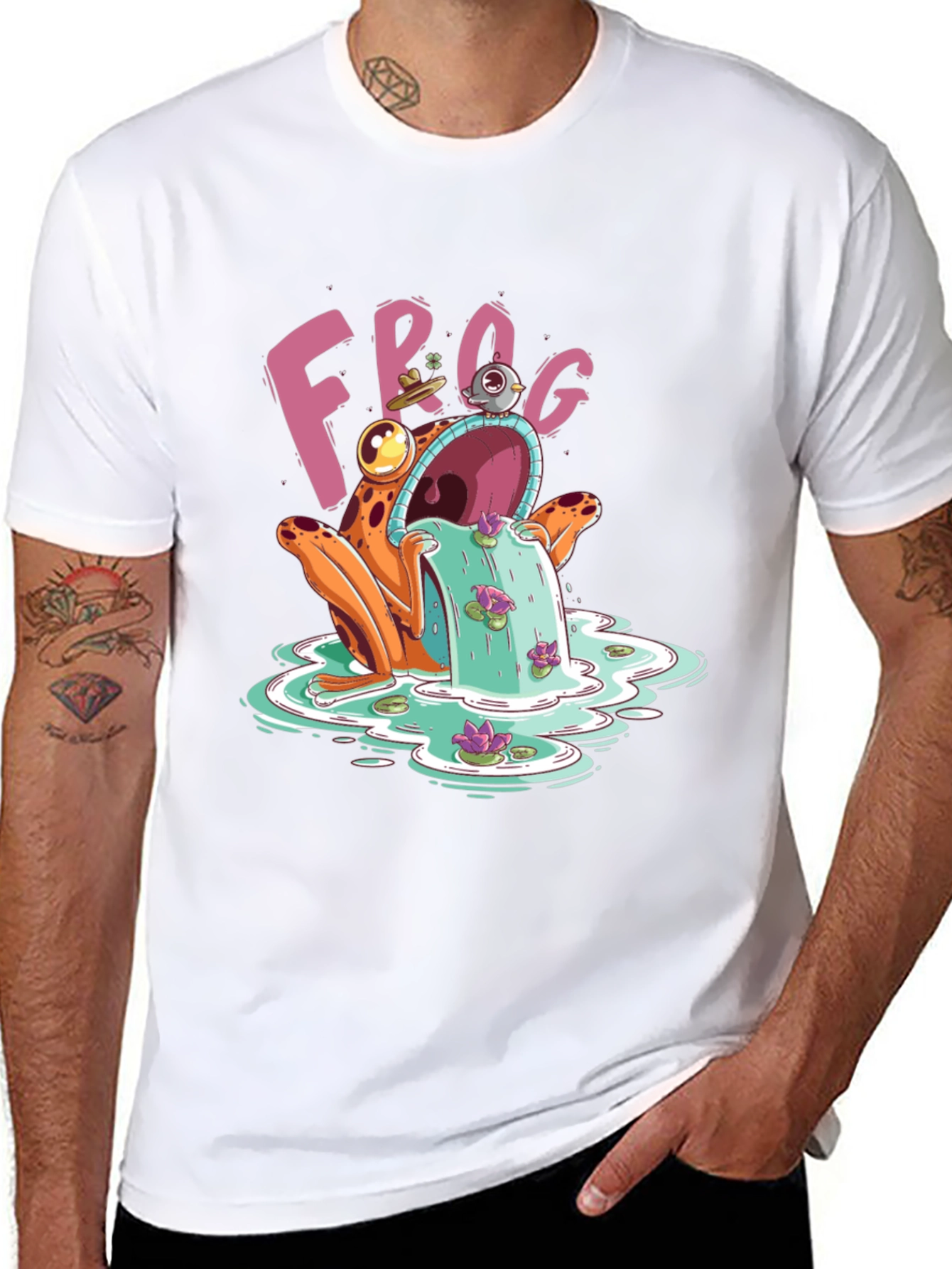 Black Frog Water Fountain T-Shirt view 8
