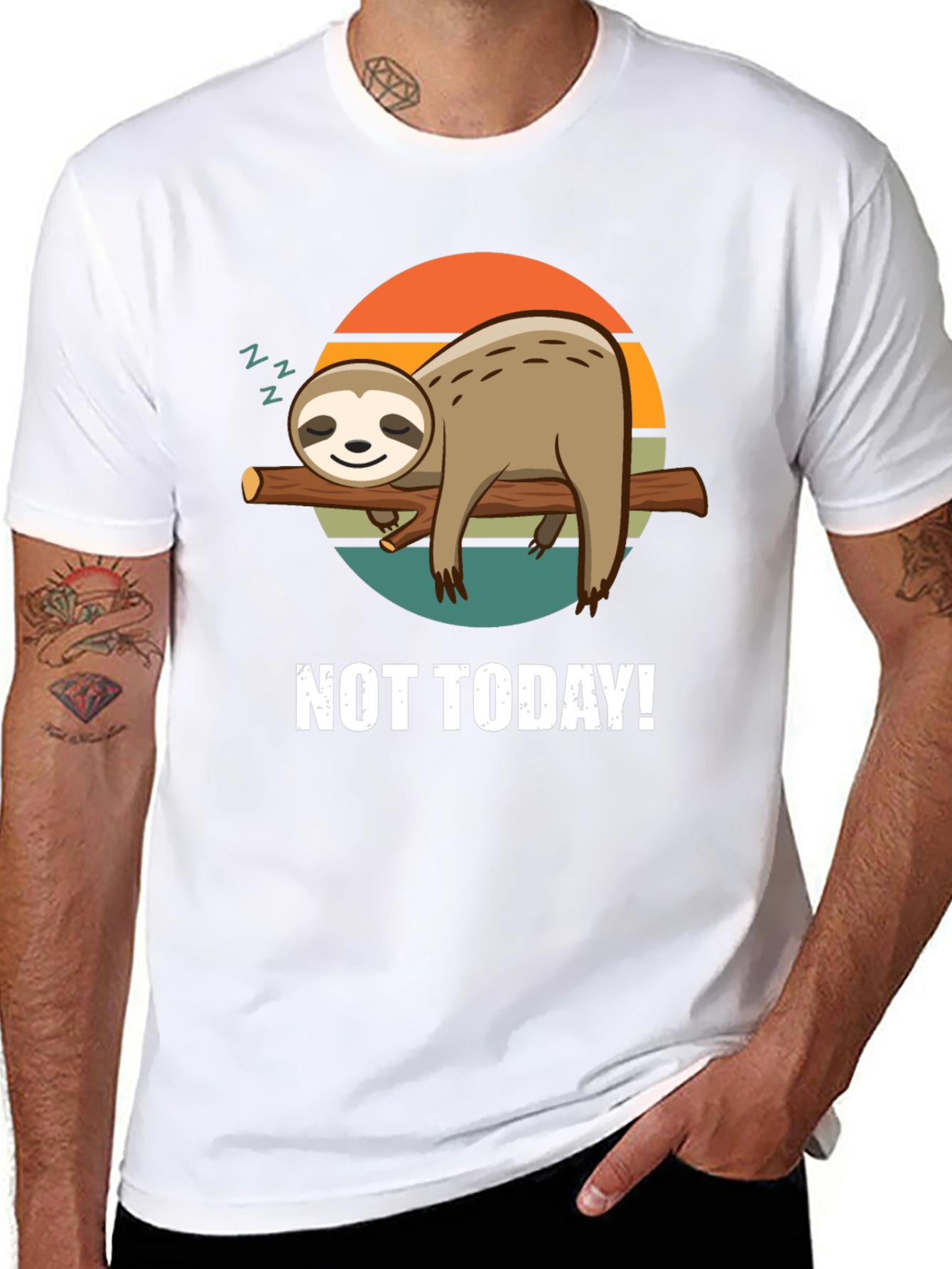 Black Not Today Sloth Graphic Tee - Relaxed Comfort view 8