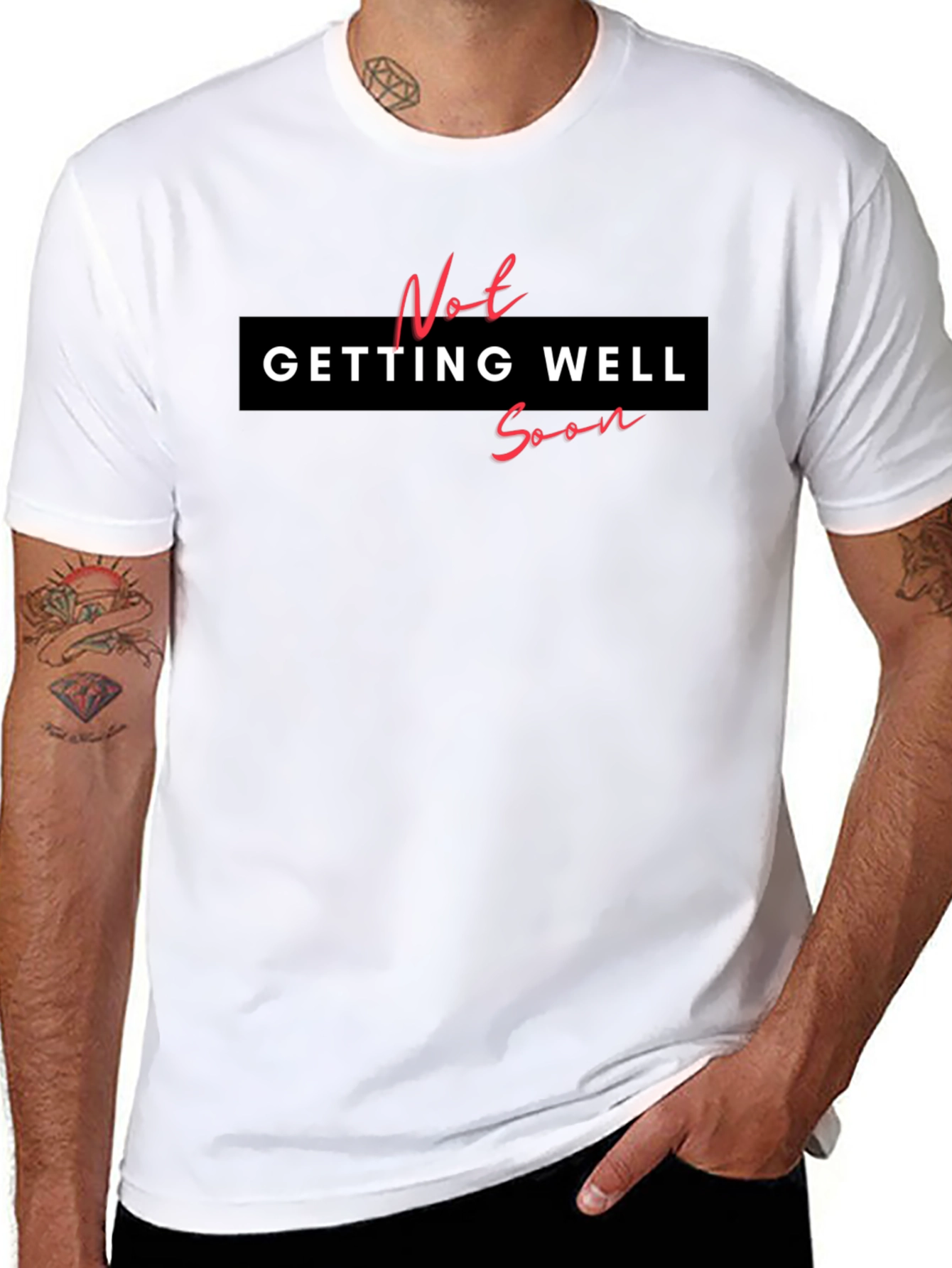 Black Not Getting Well Soon Graphic T-Shirt view 8