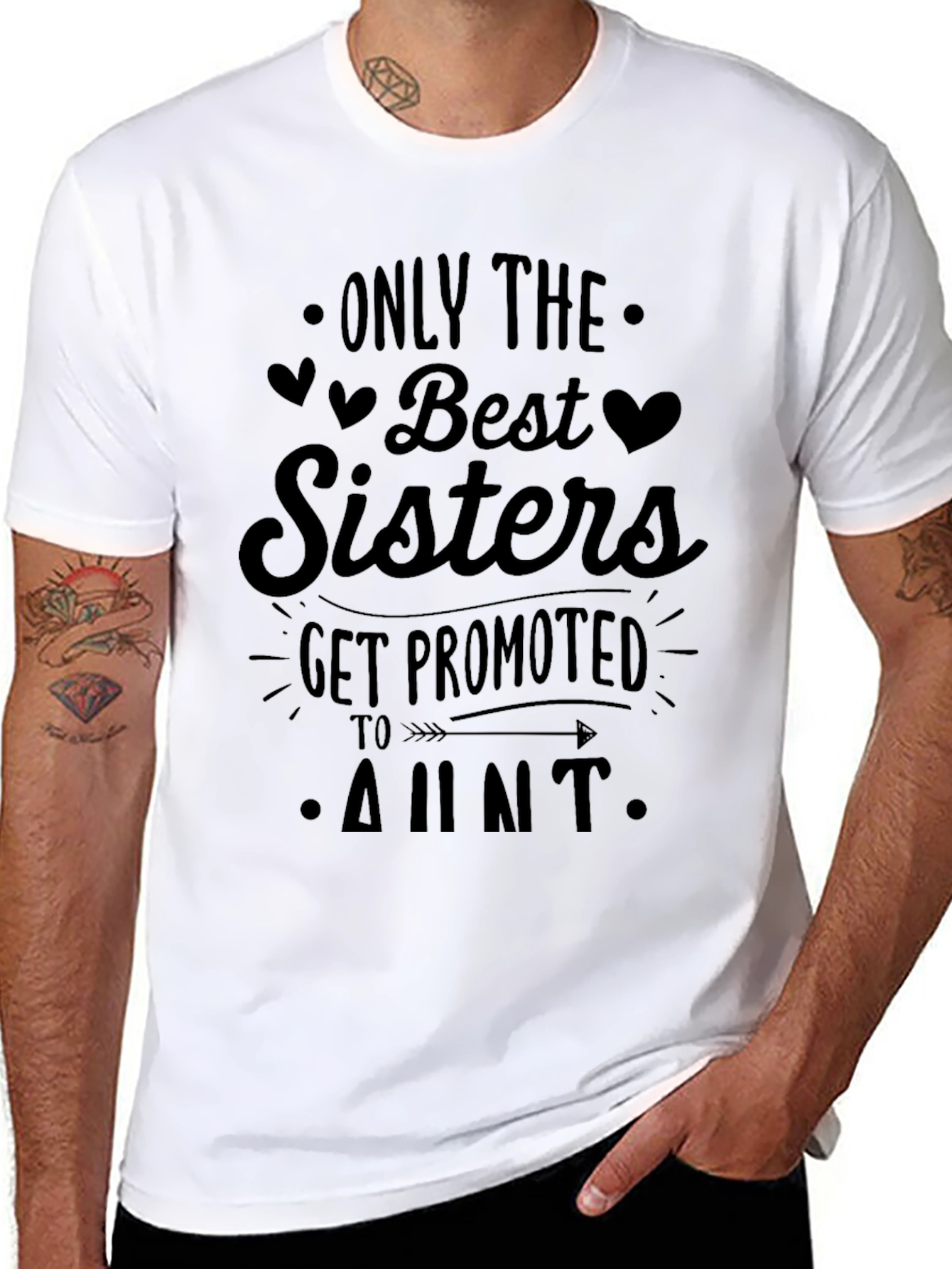 Black Best Sisters Get Promoted to Aunt T-Shirt view 8