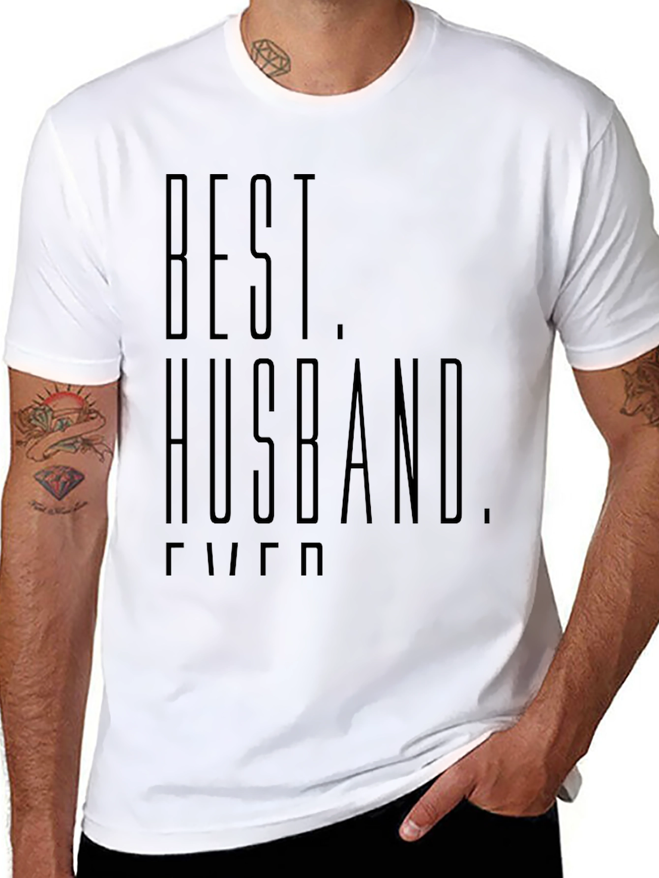 Black Best Husband Ever Graphic Tee - Black view 8