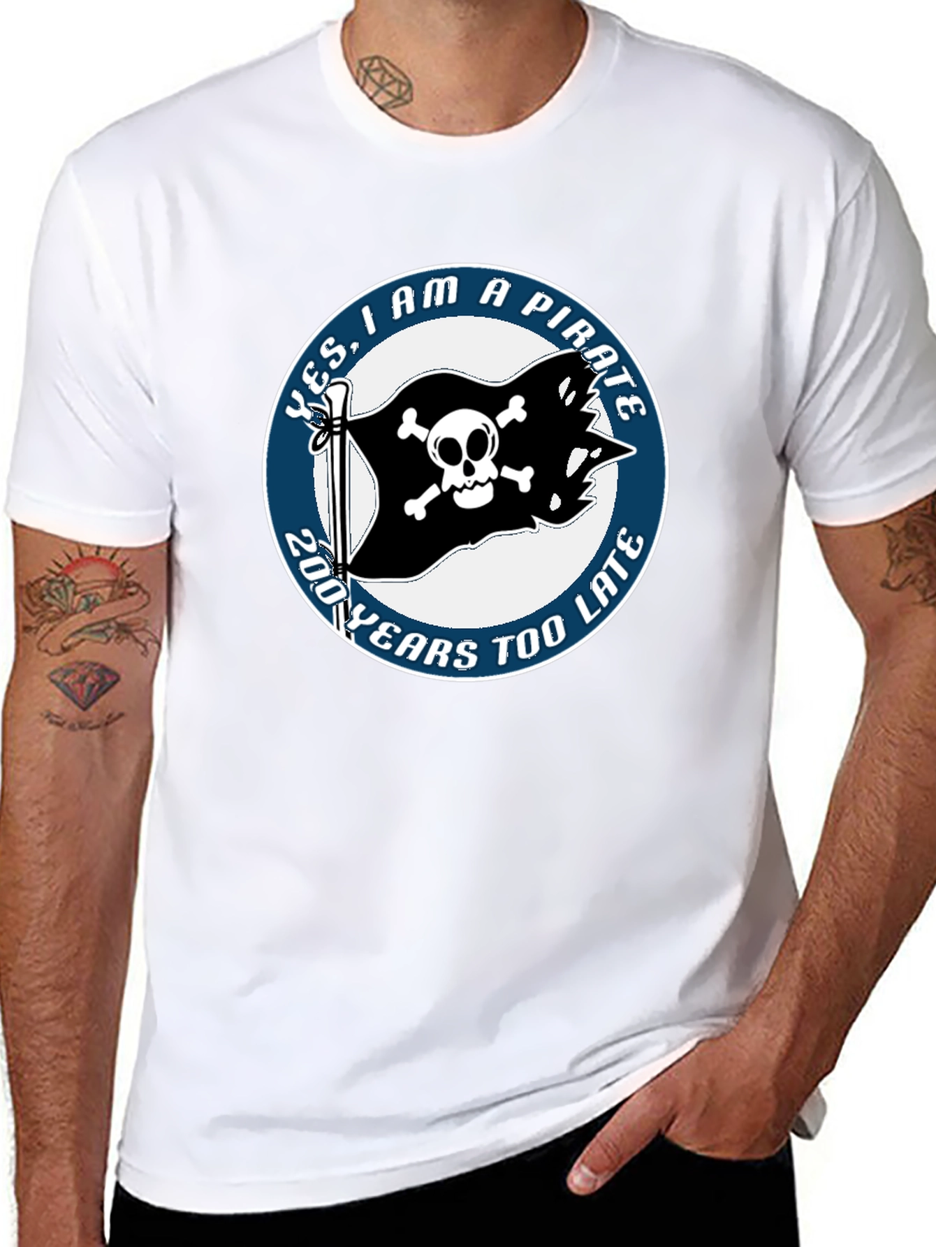 Black Pirate T-Shirt - Funny Skull and Crossbones Tee view 8
