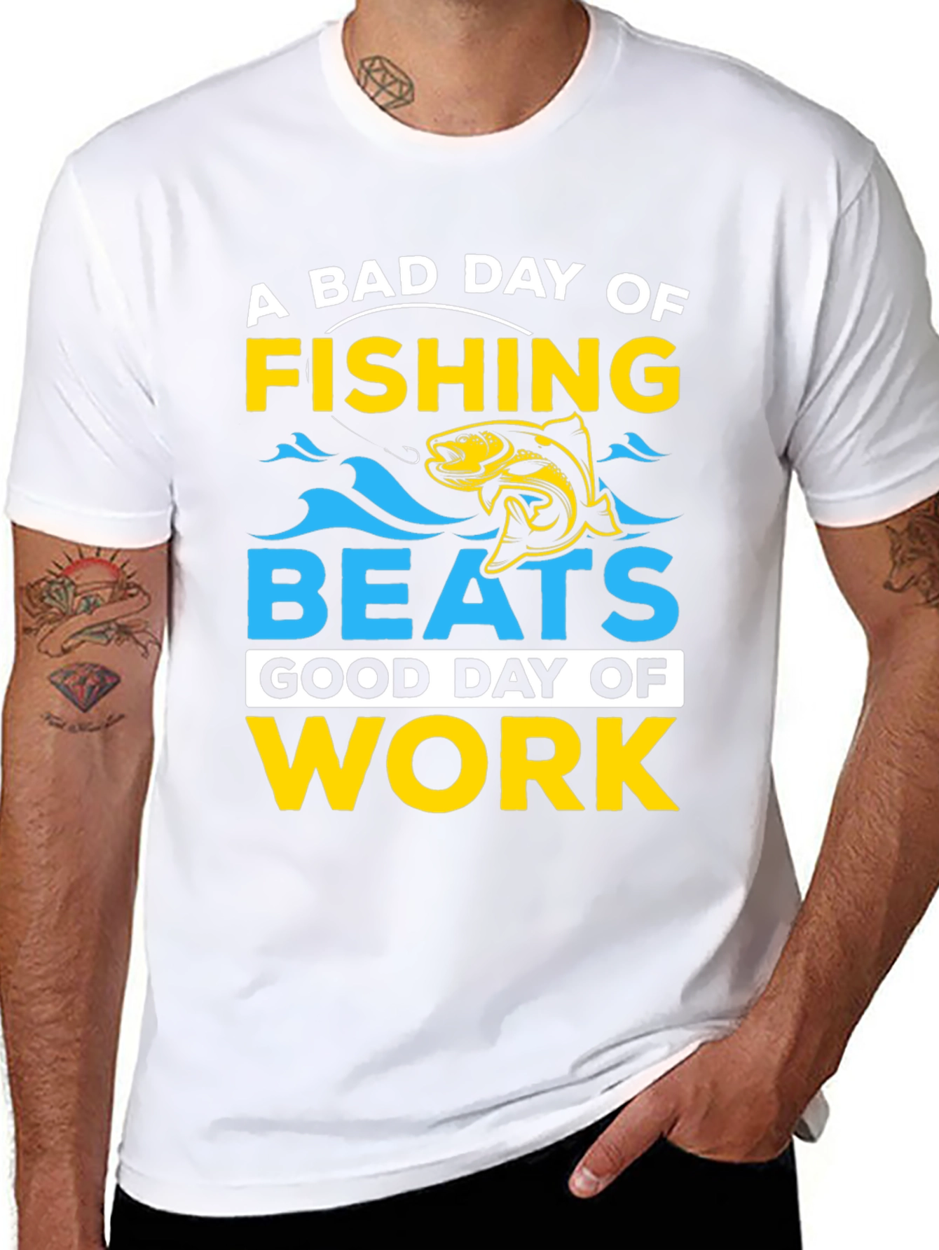 Black Fishing Beats Work T-Shirt view 8