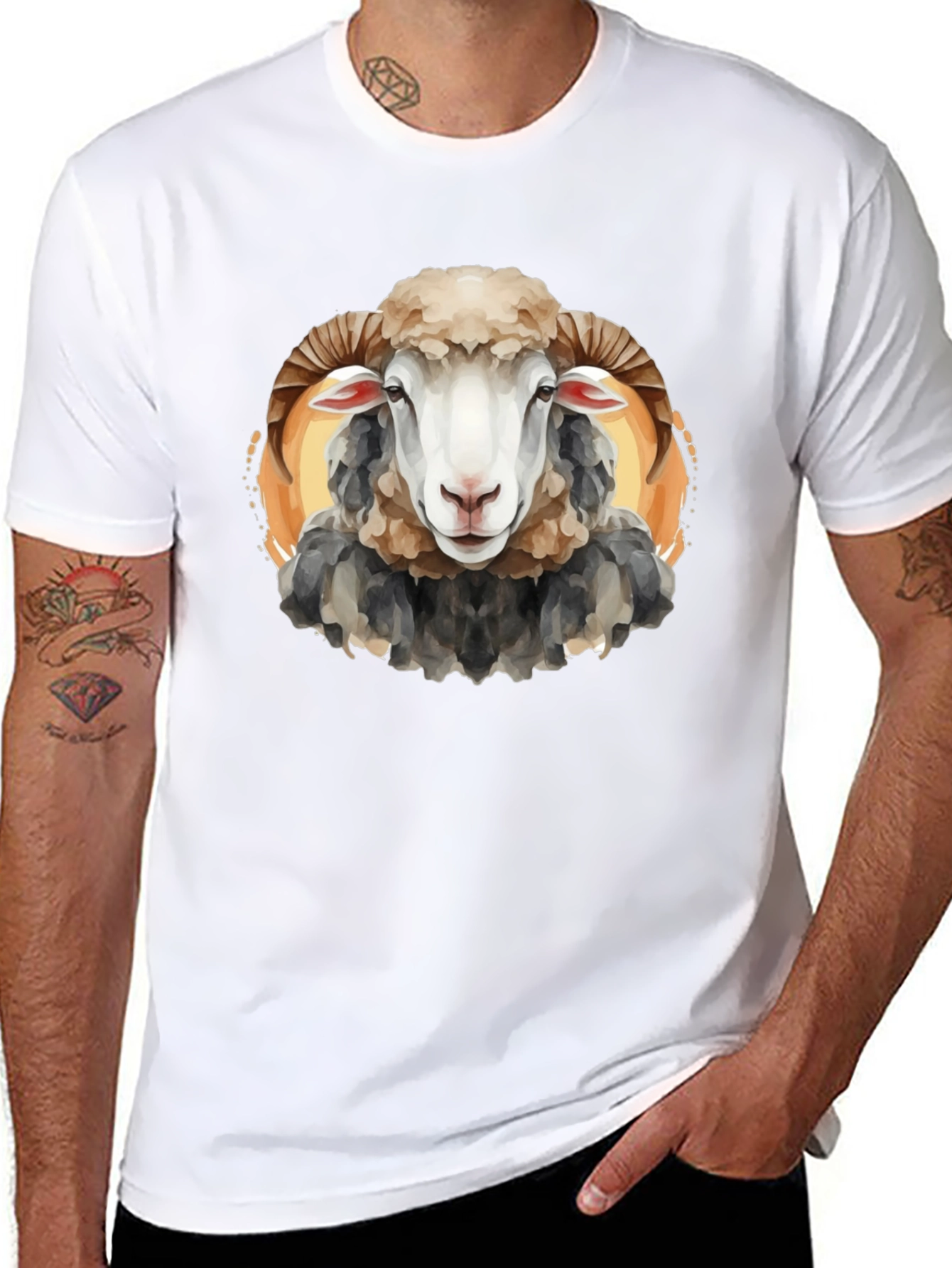 Black Ram Graphic T-Shirt - Black Cotton Tee view 8
