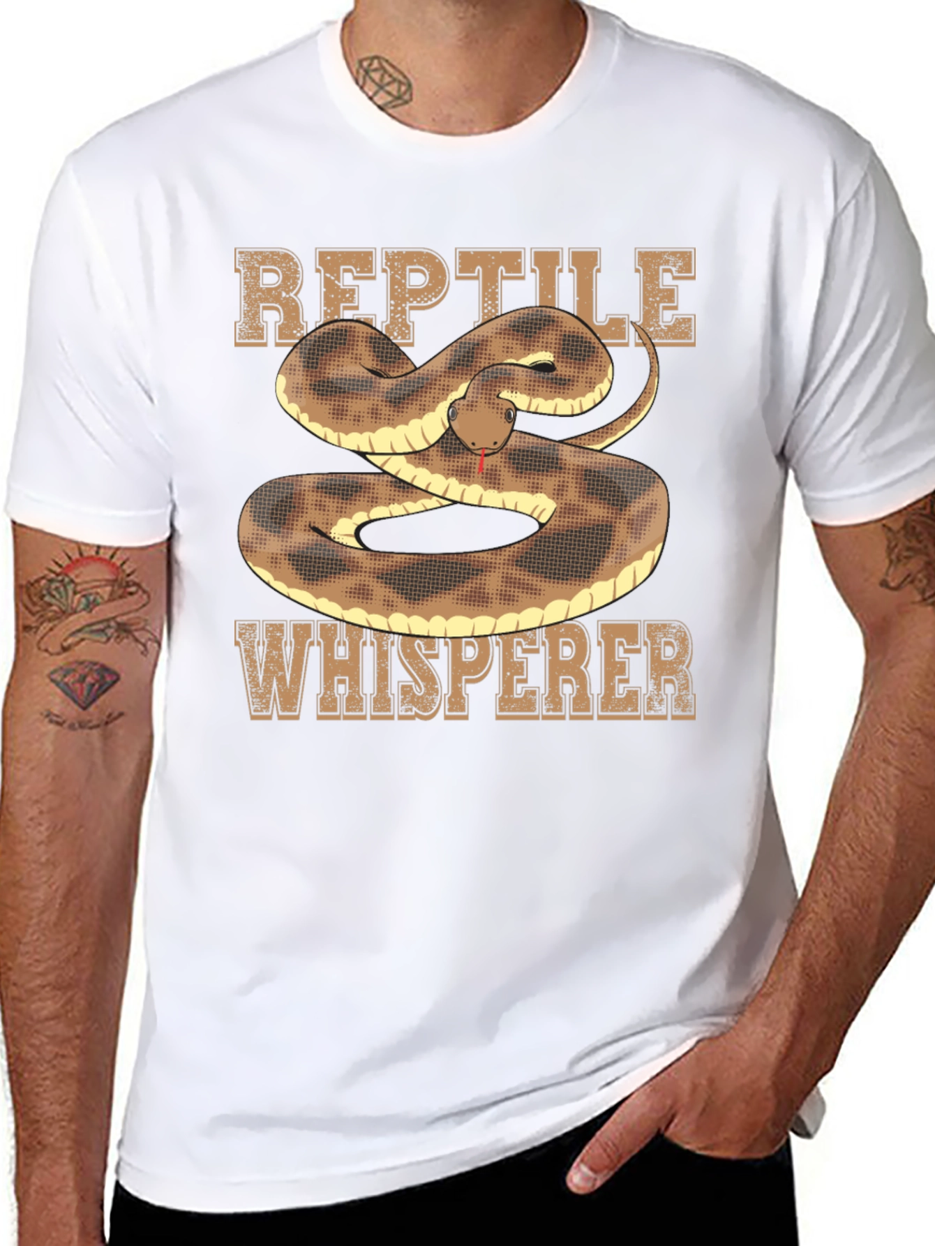 Black Reptile Whisperer Snake Graphic Tee view 8