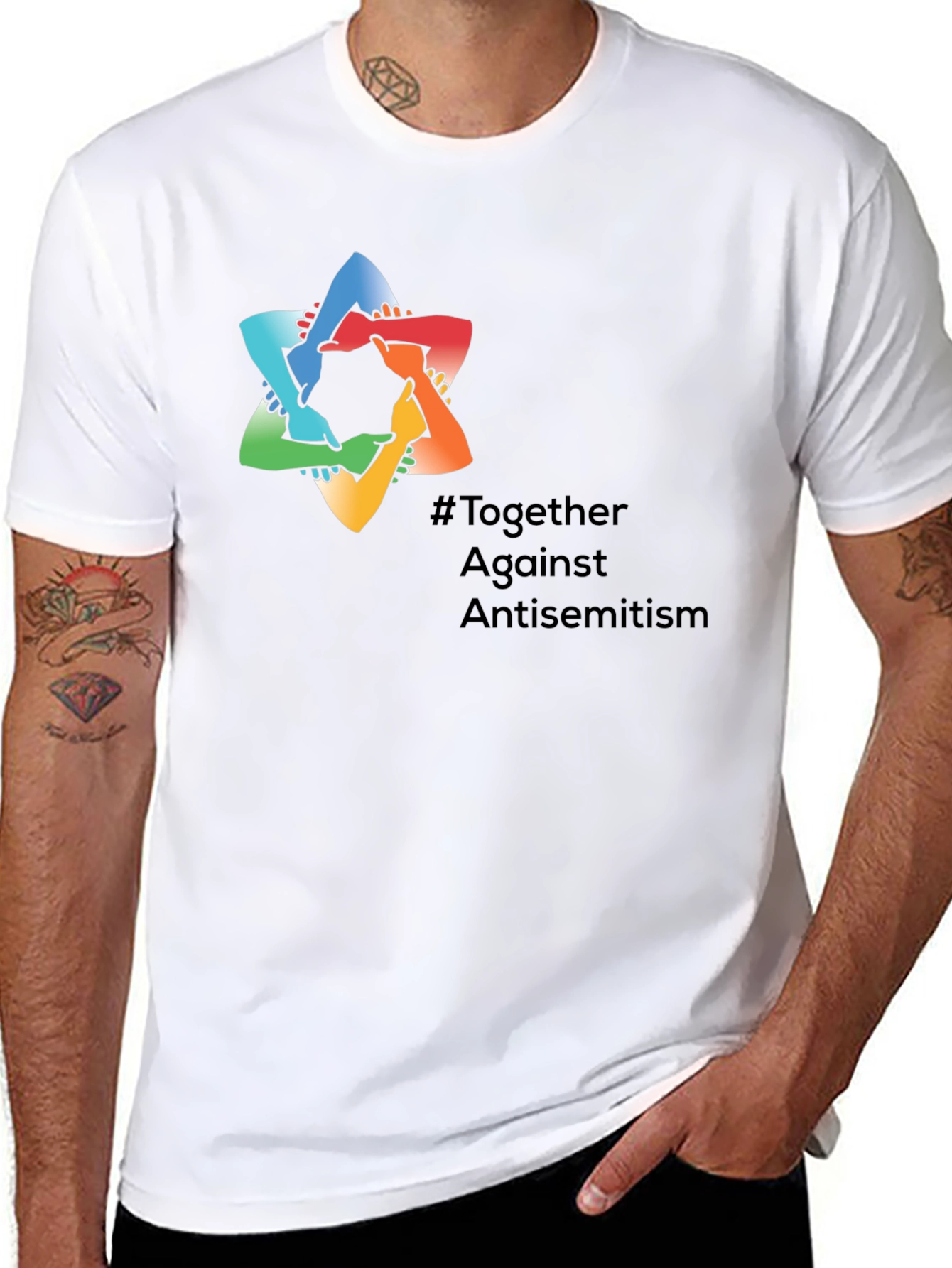 Black Together Against Antisemitism T-Shirt view 8